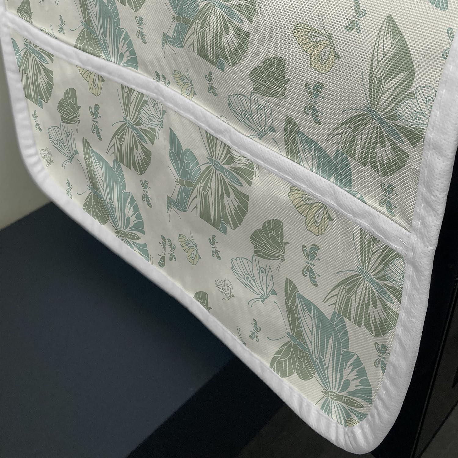 imageAmbesonne Romantic Microwave Oven Cover Gothic Hearts Tattoo Style Valentines Love Graffiti Grunge Illustration Water Resistant Organizer with Pockets for Kitchen 36 x 12 Pale Grey BlackPale Almond Green Cream