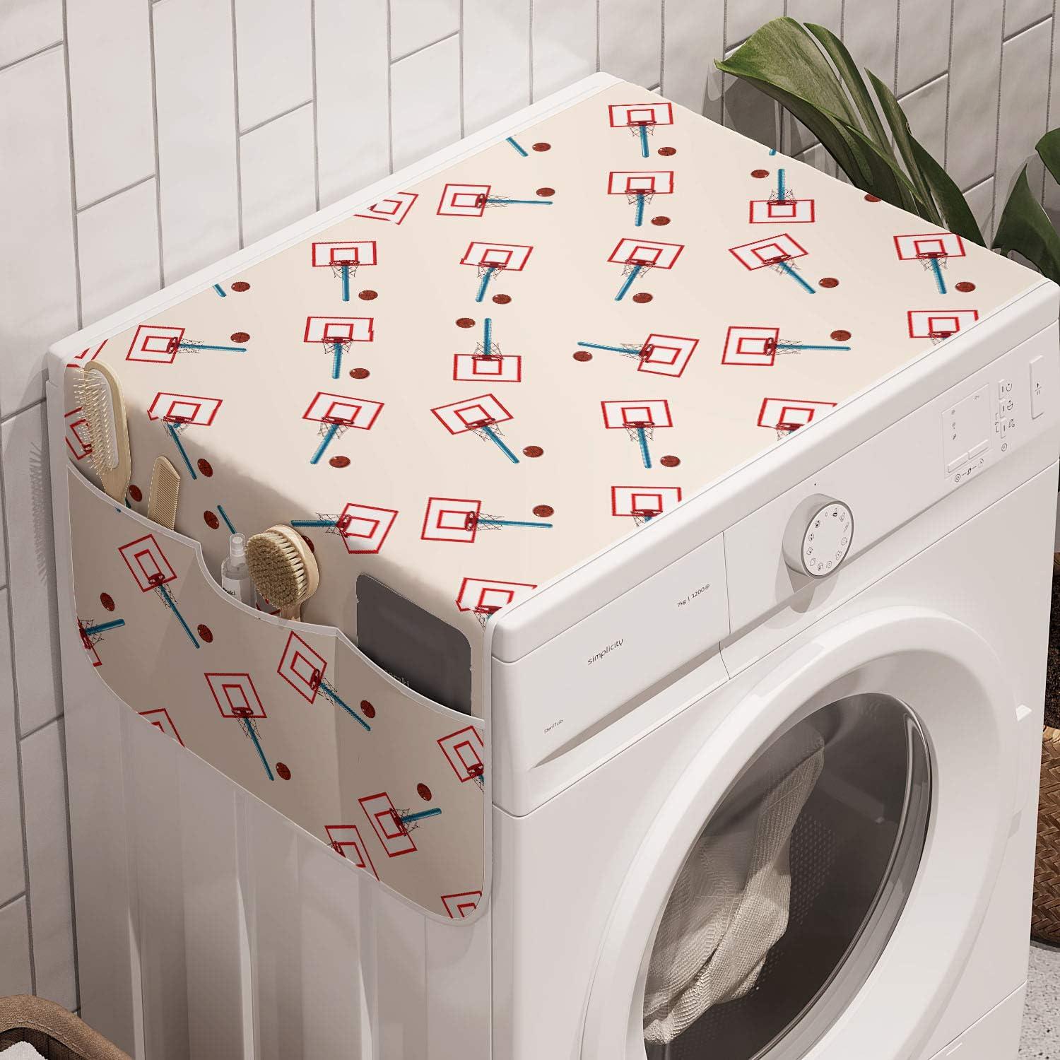 imageAmbesonne Romantic Microwave Oven Cover Gothic Hearts Tattoo Style Valentines Love Graffiti Grunge Illustration Water Resistant Organizer with Pockets for Kitchen 36 x 12 Pale Grey BlackBlue Vermilion and Brown
