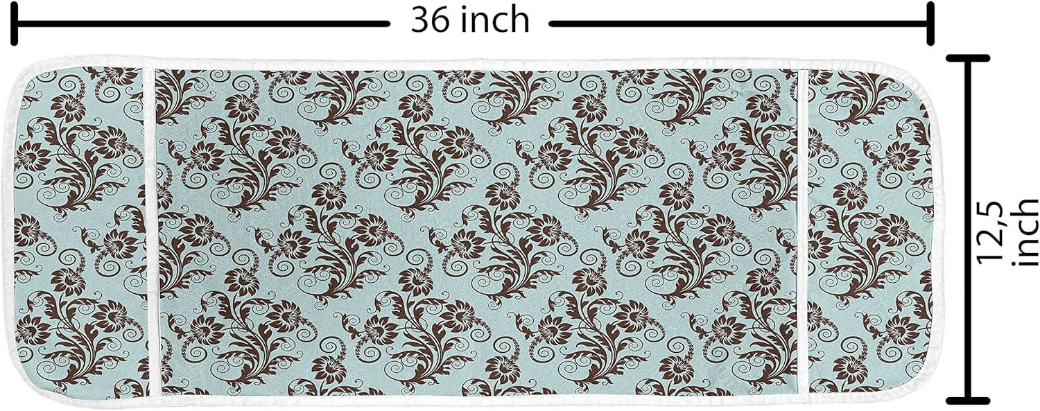 imageAmbesonne Romantic Microwave Oven Cover Gothic Hearts Tattoo Style Valentines Love Graffiti Grunge Illustration Water Resistant Organizer with Pockets for Kitchen 36 x 12 Pale Grey BlackSeal Brown and Pale Blue