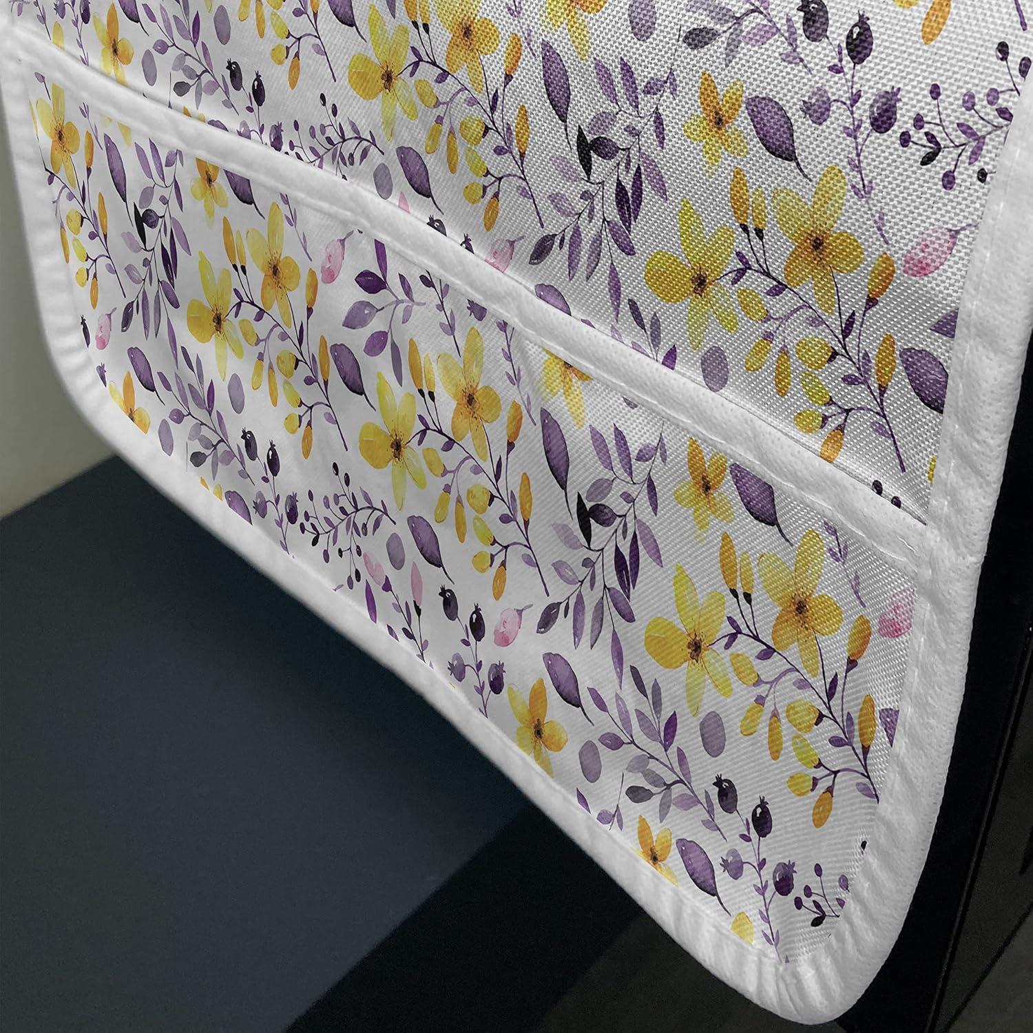imageAmbesonne Romantic Microwave Oven Cover Gothic Hearts Tattoo Style Valentines Love Graffiti Grunge Illustration Water Resistant Organizer with Pockets for Kitchen 36 x 12 Pale Grey BlackMarigold Violet