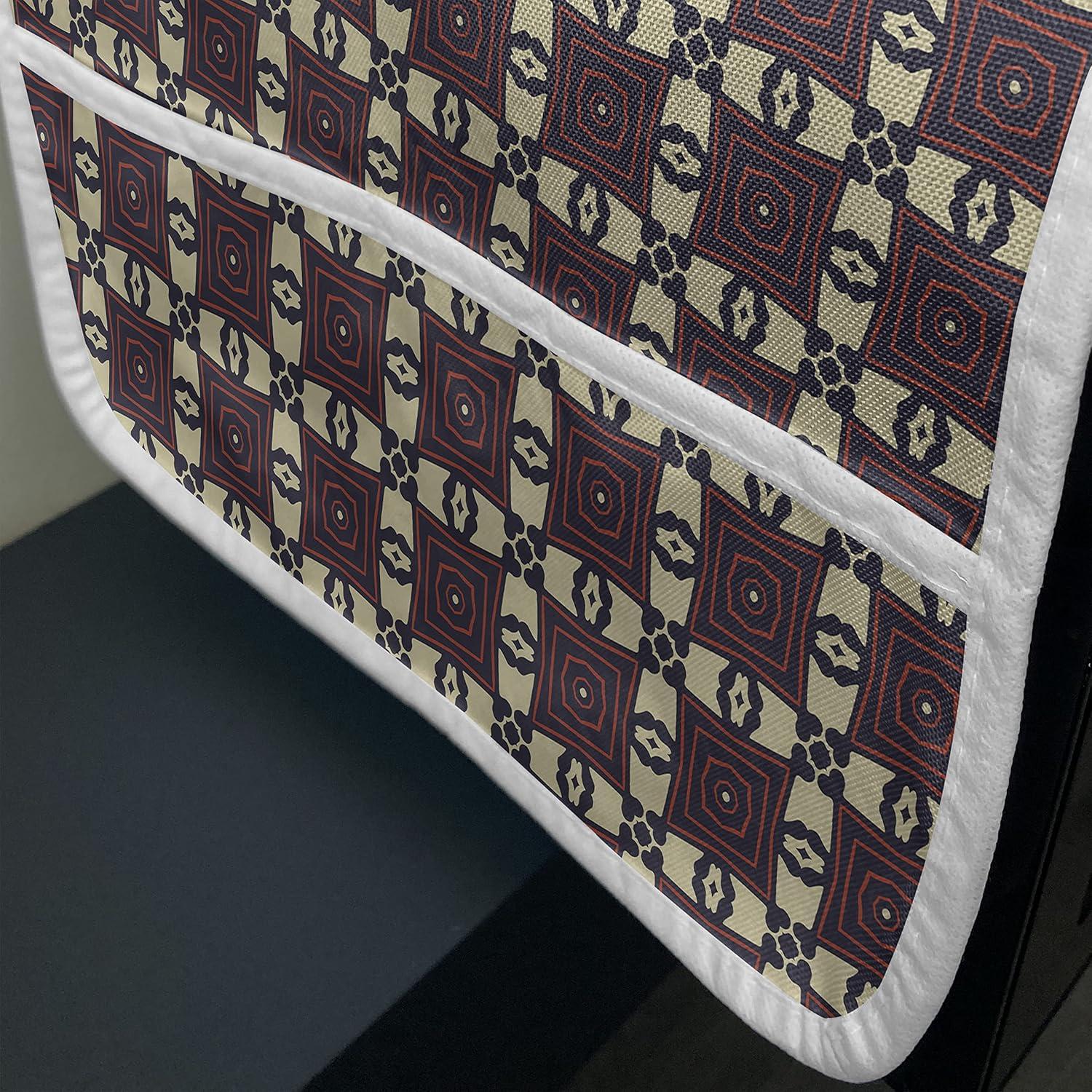imageAmbesonne Romantic Microwave Oven Cover Gothic Hearts Tattoo Style Valentines Love Graffiti Grunge Illustration Water Resistant Organizer with Pockets for Kitchen 36 x 12 Pale Grey BlackPale Yellow Eggplant