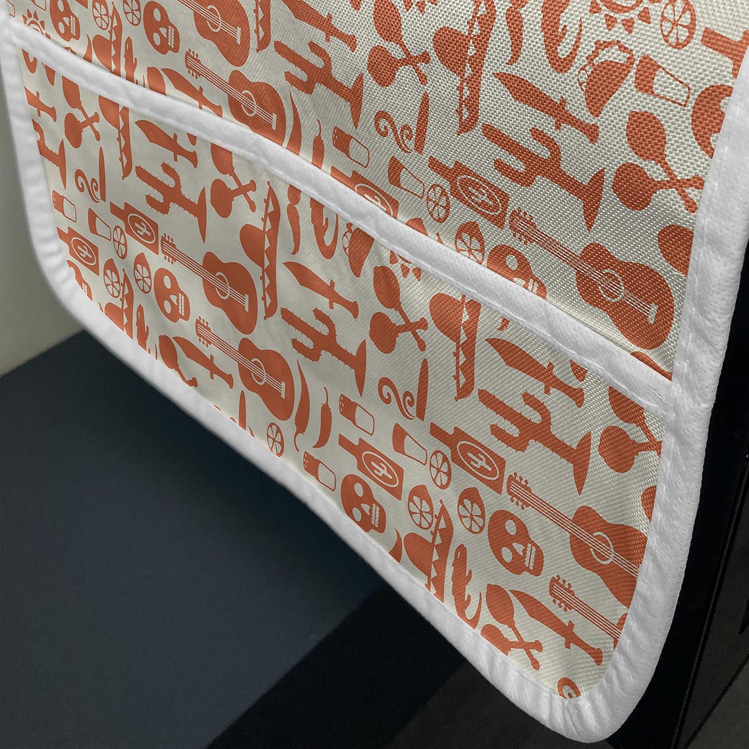 imageAmbesonne Romantic Microwave Oven Cover Gothic Hearts Tattoo Style Valentines Love Graffiti Grunge Illustration Water Resistant Organizer with Pockets for Kitchen 36 x 12 Pale Grey BlackCream Orange