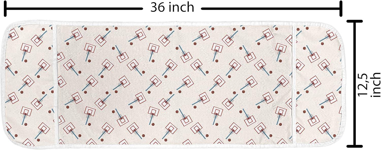 imageAmbesonne Romantic Microwave Oven Cover Gothic Hearts Tattoo Style Valentines Love Graffiti Grunge Illustration Water Resistant Organizer with Pockets for Kitchen 36 x 12 Pale Grey BlackBlue Vermilion and Brown
