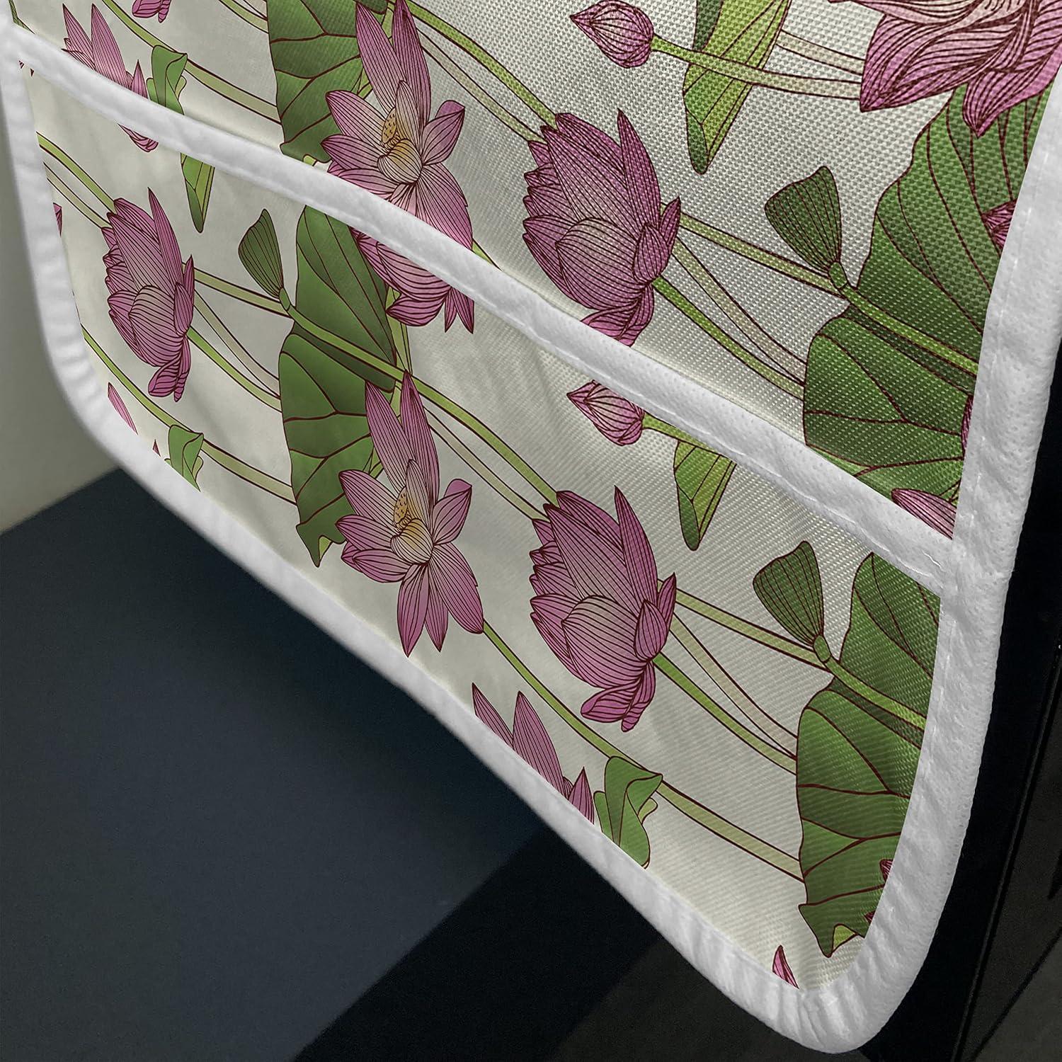 imageAmbesonne Romantic Microwave Oven Cover Gothic Hearts Tattoo Style Valentines Love Graffiti Grunge Illustration Water Resistant Organizer with Pockets for Kitchen 36 x 12 Pale Grey BlackPink Ivory and Green