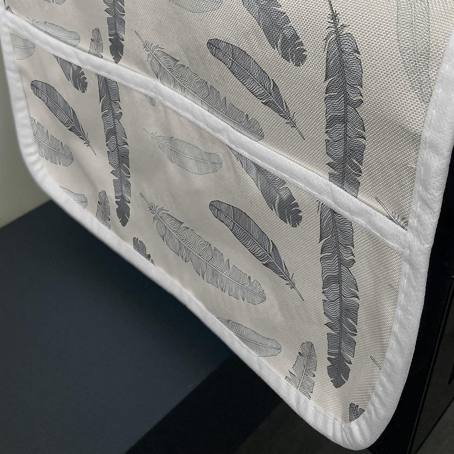 imageAmbesonne Romantic Microwave Oven Cover Gothic Hearts Tattoo Style Valentines Love Graffiti Grunge Illustration Water Resistant Organizer with Pockets for Kitchen 36 x 12 Pale Grey BlackBeige and Pale Grey