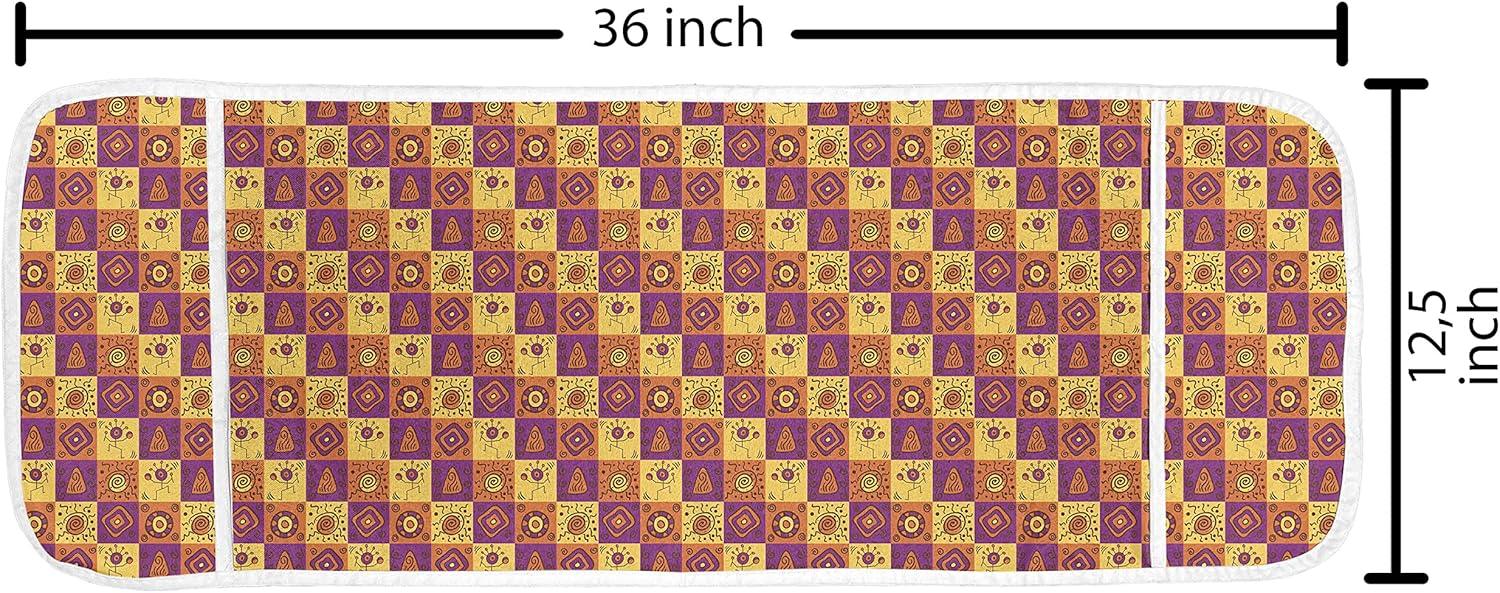 imageAmbesonne Romantic Microwave Oven Cover Gothic Hearts Tattoo Style Valentines Love Graffiti Grunge Illustration Water Resistant Organizer with Pockets for Kitchen 36 x 12 Pale Grey BlackOrange Purple and Yellow