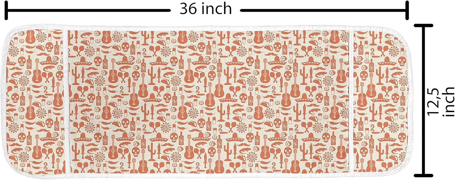 imageAmbesonne Romantic Microwave Oven Cover Gothic Hearts Tattoo Style Valentines Love Graffiti Grunge Illustration Water Resistant Organizer with Pockets for Kitchen 36 x 12 Pale Grey BlackCream Orange