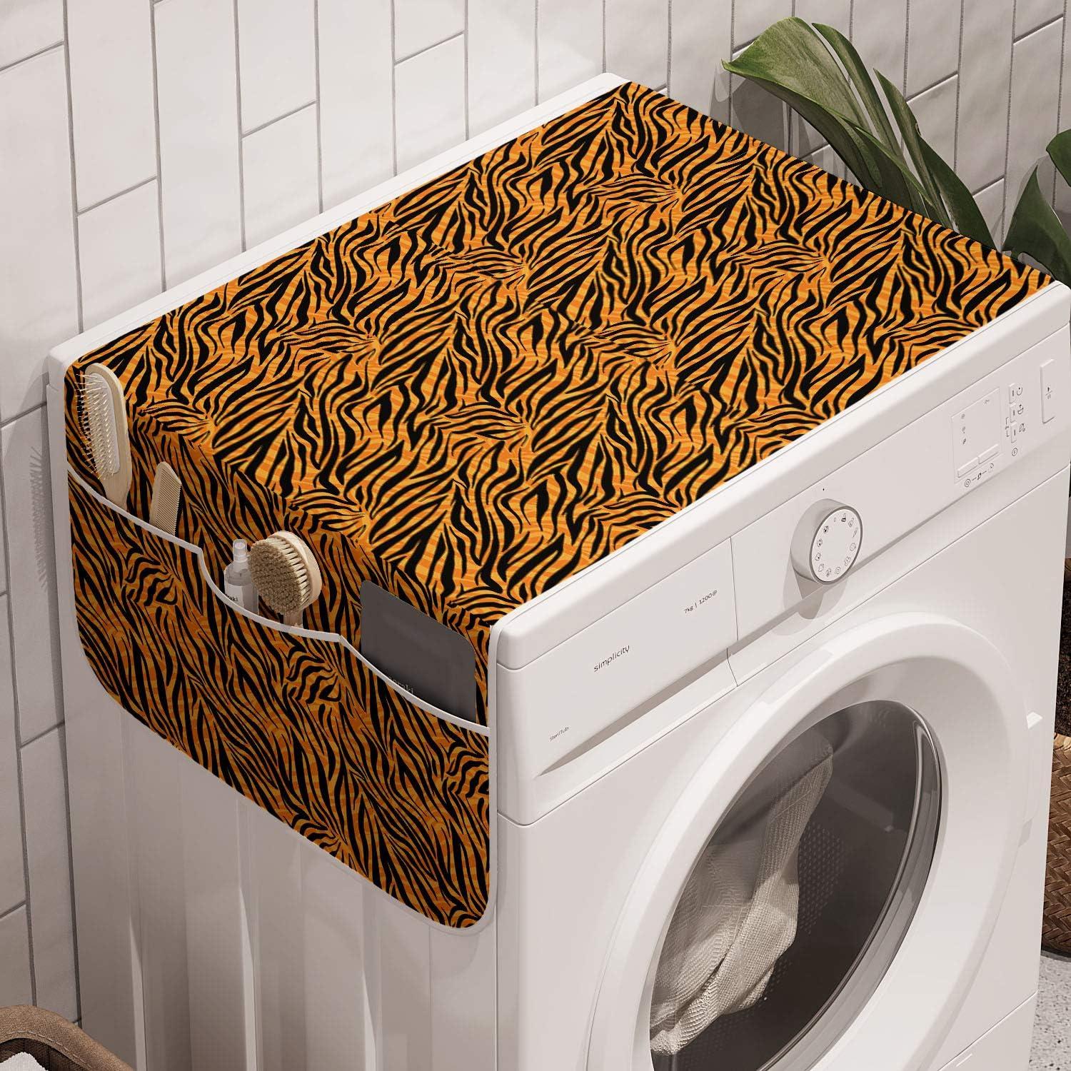 imageAmbesonne Romantic Microwave Oven Cover Gothic Hearts Tattoo Style Valentines Love Graffiti Grunge Illustration Water Resistant Organizer with Pockets for Kitchen 36 x 12 Pale Grey BlackOrange and Black