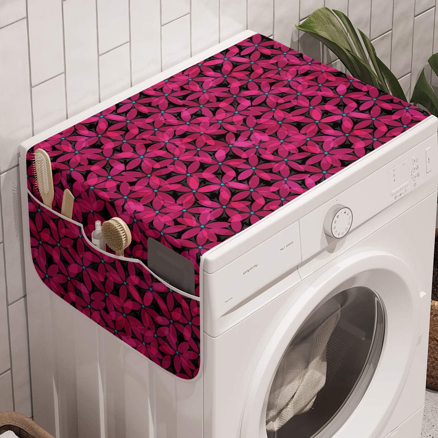 imageAmbesonne Romantic Microwave Oven Cover Gothic Hearts Tattoo Style Valentines Love Graffiti Grunge Illustration Water Resistant Organizer with Pockets for Kitchen 36 x 12 Pale Grey BlackCharcoal Grey Hot Pink