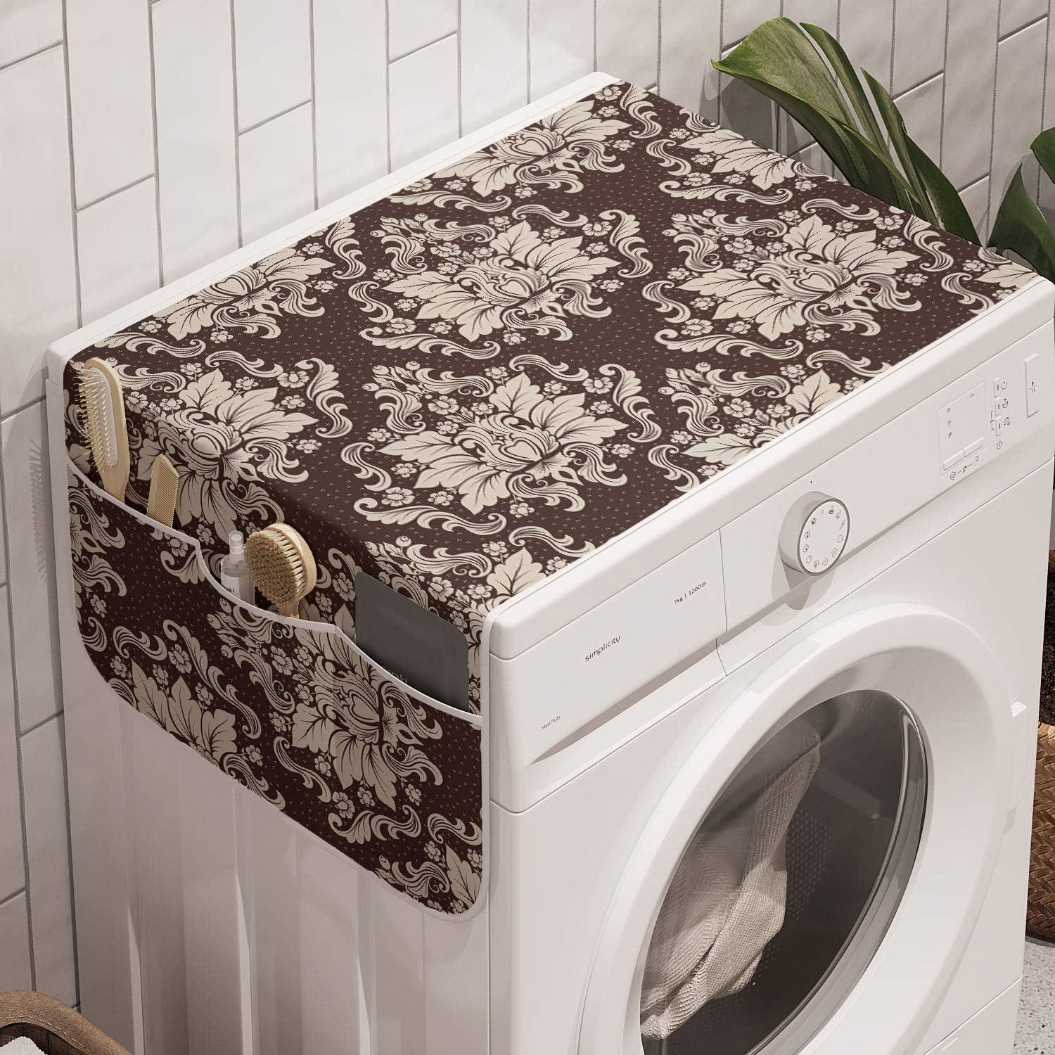 imageAmbesonne Romantic Microwave Oven Cover Gothic Hearts Tattoo Style Valentines Love Graffiti Grunge Illustration Water Resistant Organizer with Pockets for Kitchen 36 x 12 Pale Grey BlackBrown and Beige