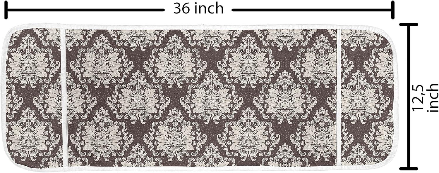 imageAmbesonne Romantic Microwave Oven Cover Gothic Hearts Tattoo Style Valentines Love Graffiti Grunge Illustration Water Resistant Organizer with Pockets for Kitchen 36 x 12 Pale Grey BlackBrown and Beige