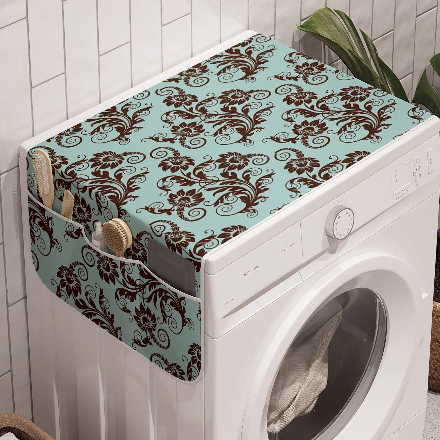 imageAmbesonne Romantic Microwave Oven Cover Gothic Hearts Tattoo Style Valentines Love Graffiti Grunge Illustration Water Resistant Organizer with Pockets for Kitchen 36 x 12 Pale Grey BlackSeal Brown and Pale Blue