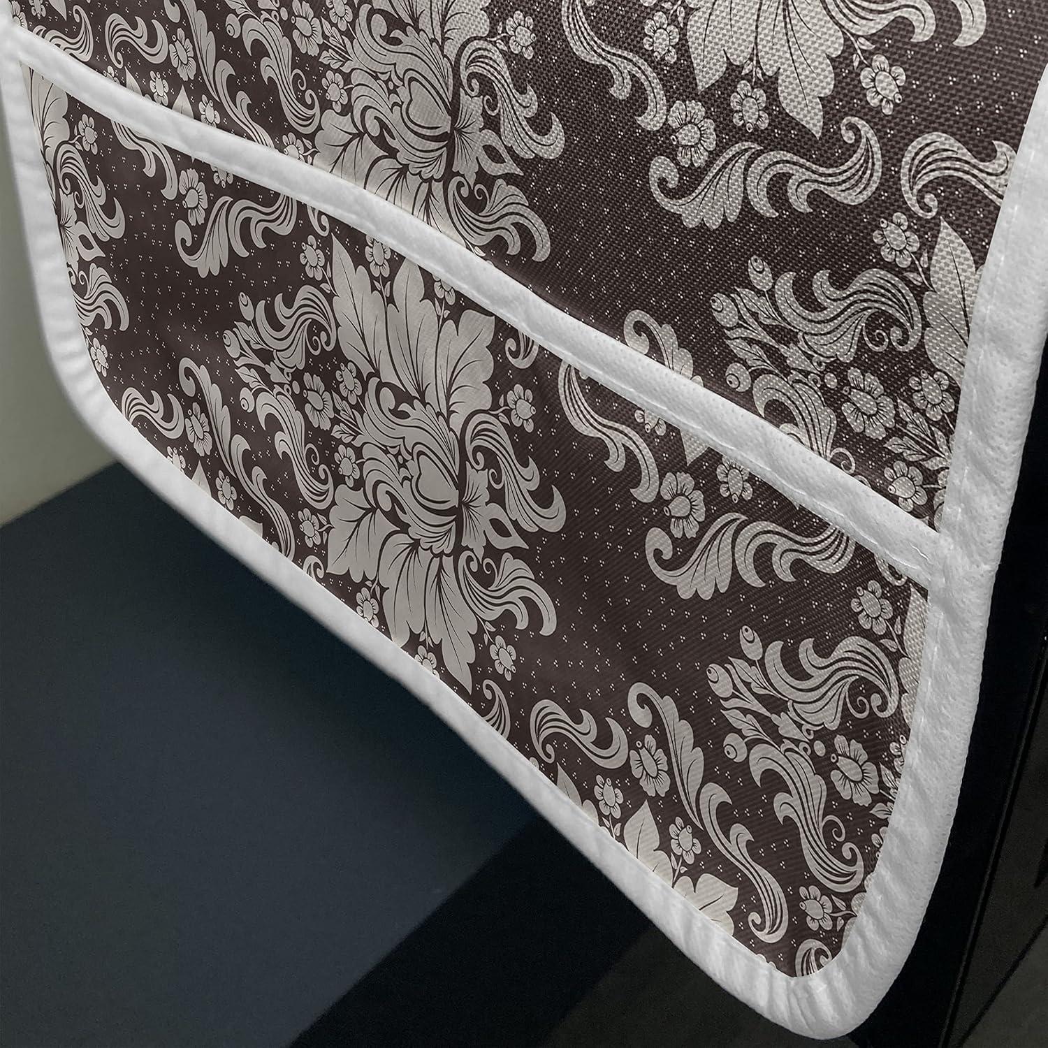 imageAmbesonne Romantic Microwave Oven Cover Gothic Hearts Tattoo Style Valentines Love Graffiti Grunge Illustration Water Resistant Organizer with Pockets for Kitchen 36 x 12 Pale Grey BlackBrown and Beige