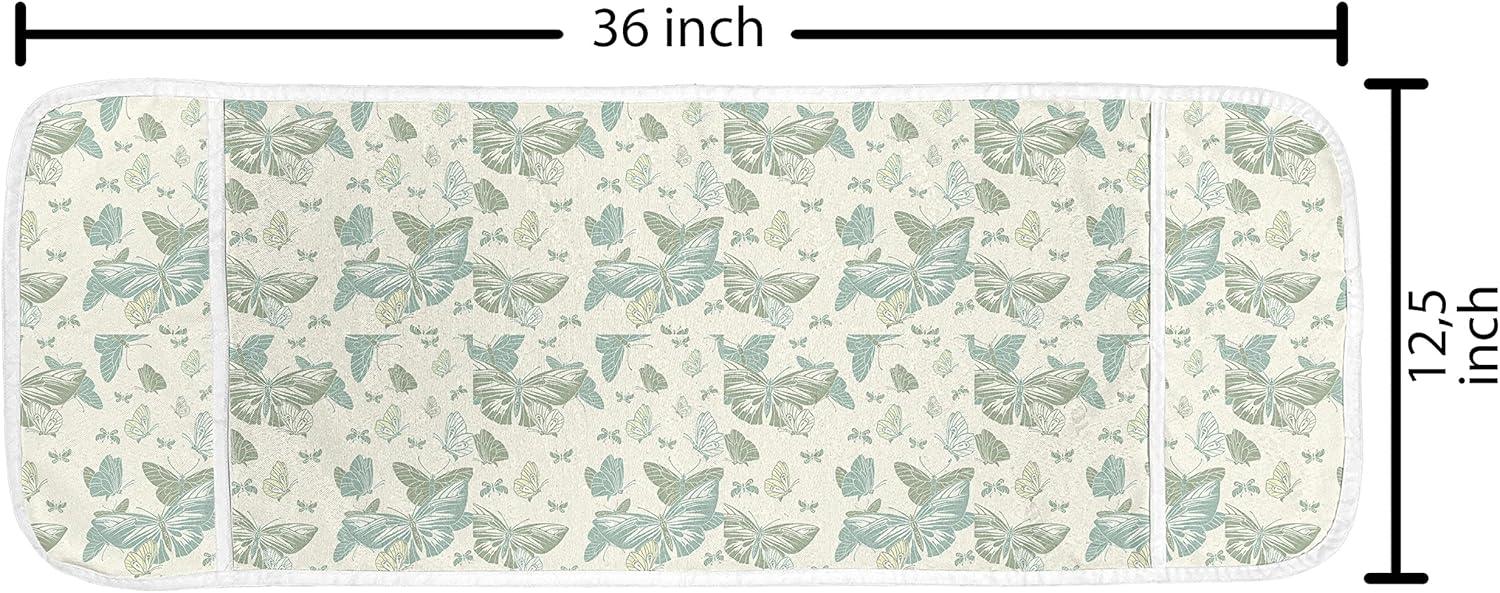 imageAmbesonne Romantic Microwave Oven Cover Gothic Hearts Tattoo Style Valentines Love Graffiti Grunge Illustration Water Resistant Organizer with Pockets for Kitchen 36 x 12 Pale Grey BlackPale Almond Green Cream