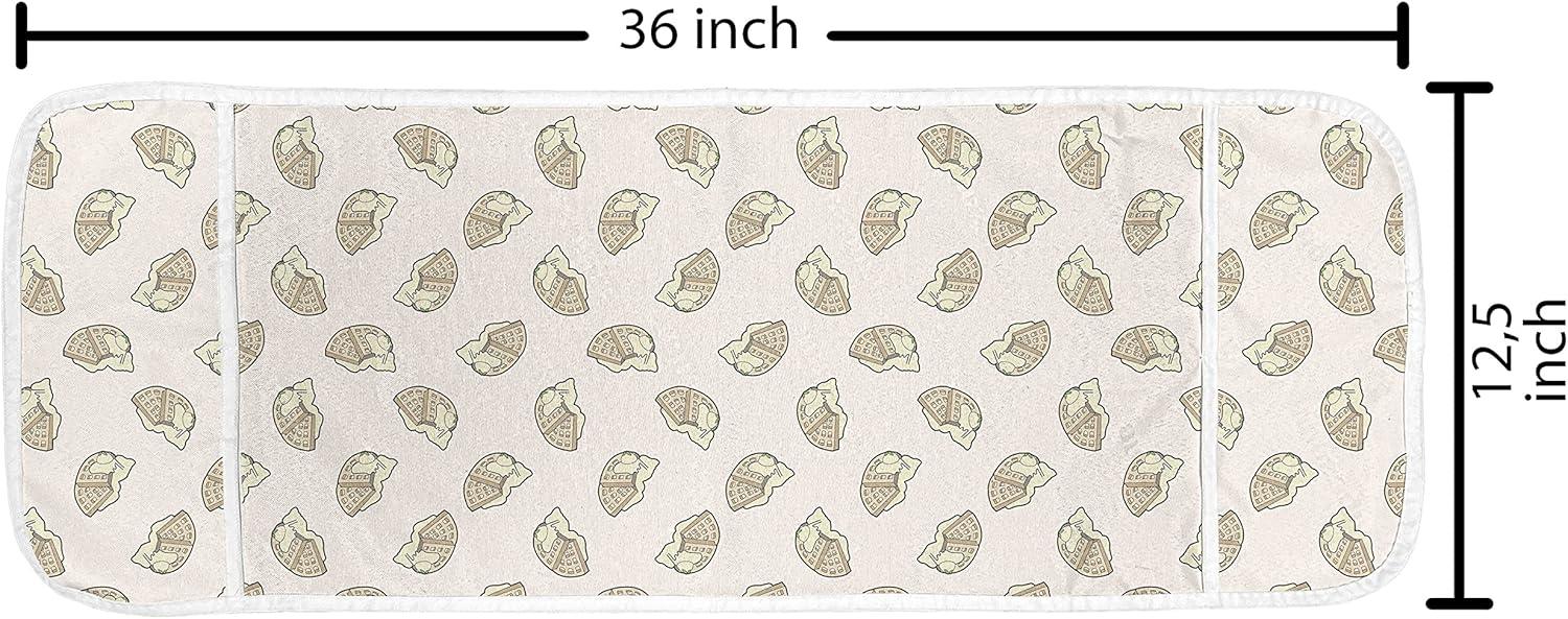 imageAmbesonne Romantic Microwave Oven Cover Gothic Hearts Tattoo Style Valentines Love Graffiti Grunge Illustration Water Resistant Organizer with Pockets for Kitchen 36 x 12 Pale Grey BlackTan and Cream