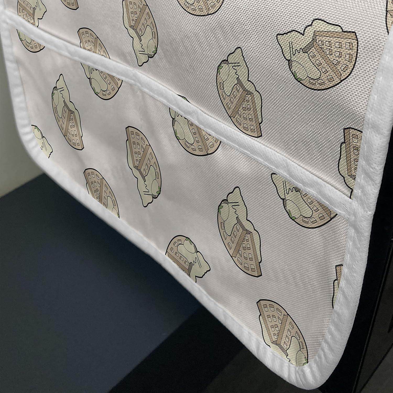 imageAmbesonne Romantic Microwave Oven Cover Gothic Hearts Tattoo Style Valentines Love Graffiti Grunge Illustration Water Resistant Organizer with Pockets for Kitchen 36 x 12 Pale Grey BlackTan and Cream