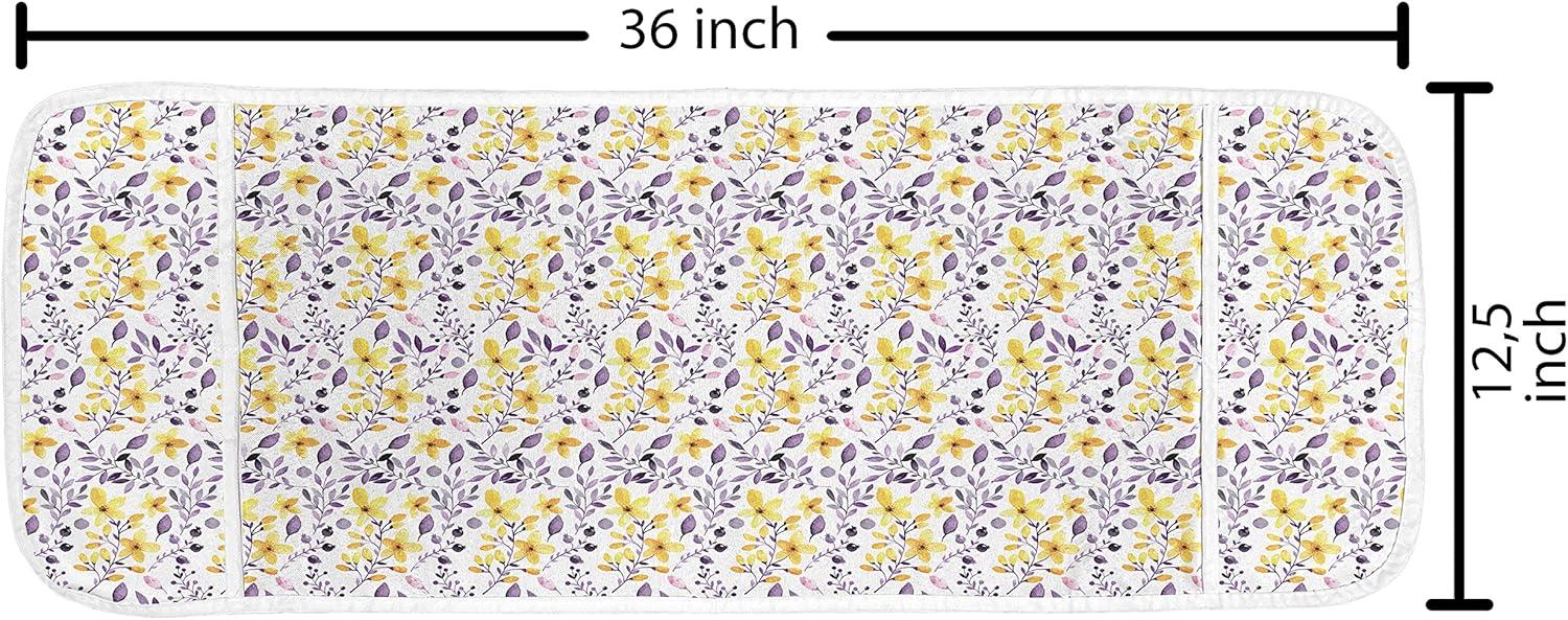 imageAmbesonne Romantic Microwave Oven Cover Gothic Hearts Tattoo Style Valentines Love Graffiti Grunge Illustration Water Resistant Organizer with Pockets for Kitchen 36 x 12 Pale Grey BlackMarigold Violet