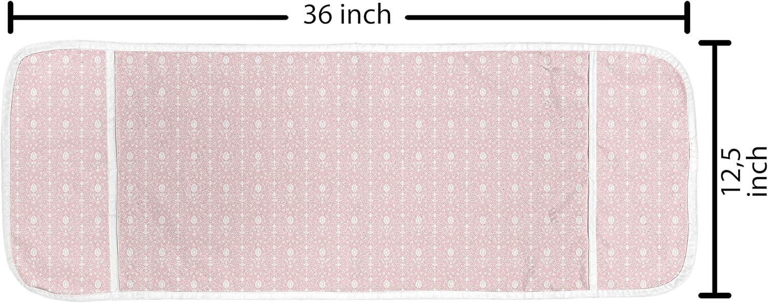 imageAmbesonne Romantic Microwave Oven Cover Heart Pattern Lovers Valentines Day Honeymoon Girls Doodle Design Water Resistant Organizer with Pockets for Kitchen 36 x 12 Orange WhitePale Pink and White