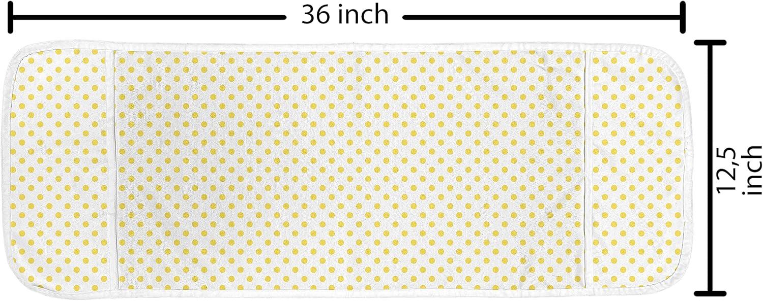 imageAmbesonne Romantic Microwave Oven Cover Heart Pattern Lovers Valentines Day Honeymoon Girls Doodle Design Water Resistant Organizer with Pockets for Kitchen 36 x 12 Orange WhiteYellow and White