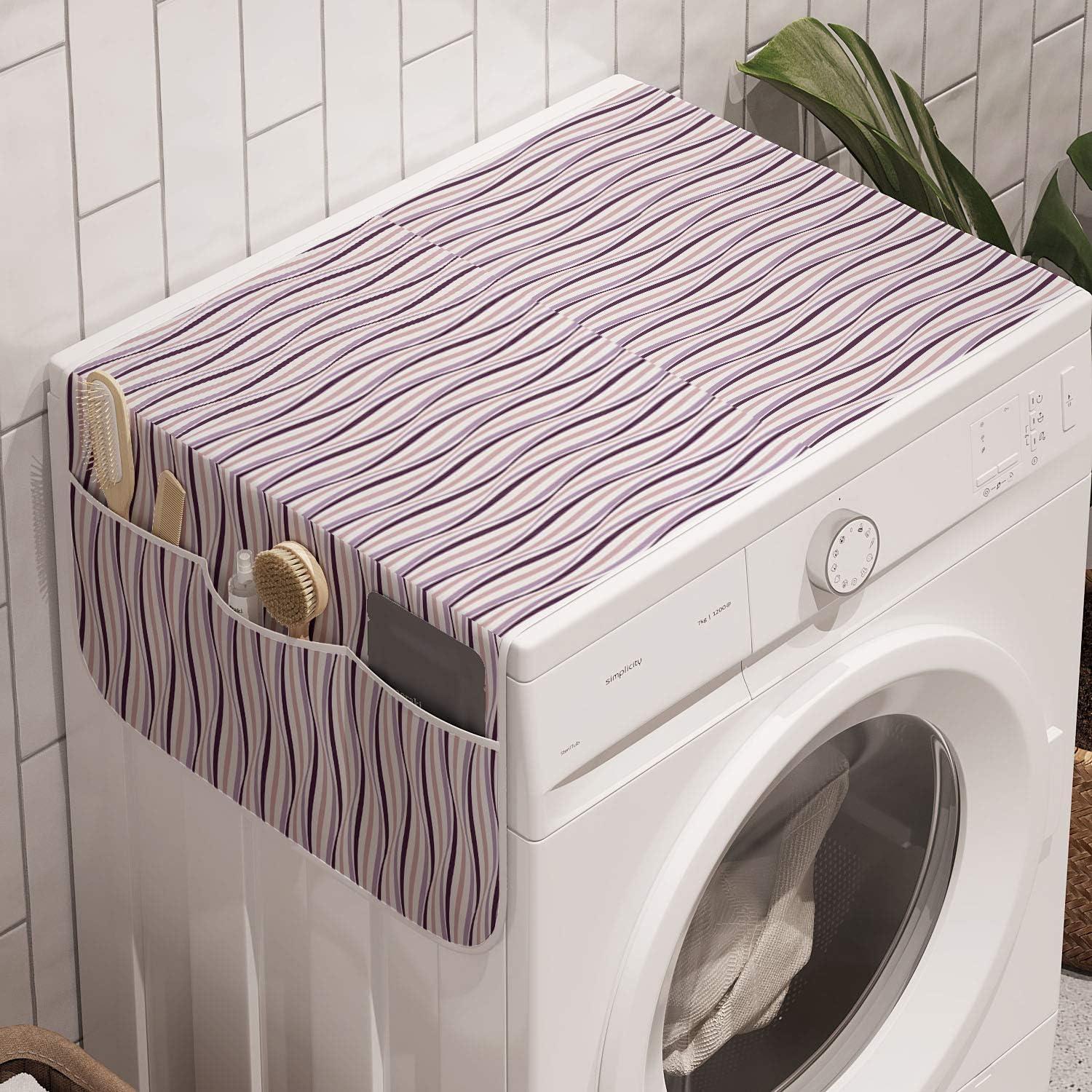 imageAmbesonne Romantic Microwave Oven Cover Heart Pattern Lovers Valentines Day Honeymoon Girls Doodle Design Water Resistant Organizer with Pockets for Kitchen 36 x 12 Orange WhitePale Pink Purple