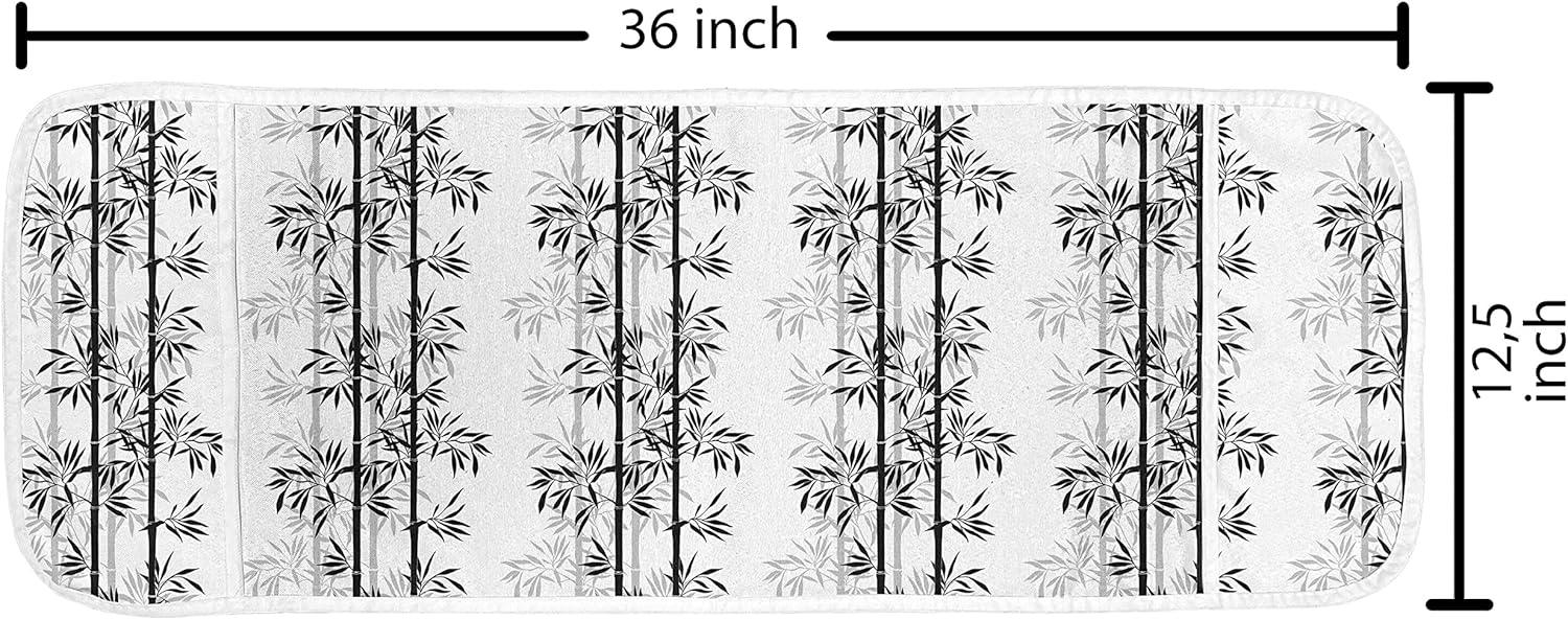 imageAmbesonne Romantic Microwave Oven Cover Heart Pattern Lovers Valentines Day Honeymoon Girls Doodle Design Water Resistant Organizer with Pockets for Kitchen 36 x 12 Orange WhiteWhite Black