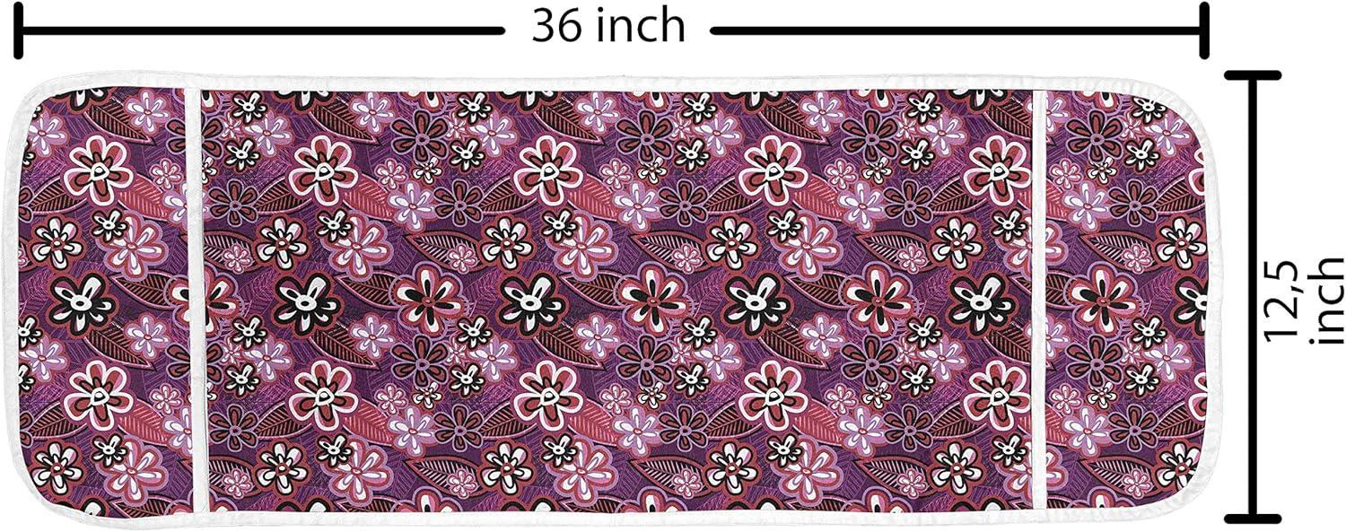 imageAmbesonne Romantic Microwave Oven Cover Heart Pattern Lovers Valentines Day Honeymoon Girls Doodle Design Water Resistant Organizer with Pockets for Kitchen 36 x 12 Orange WhitePurple White