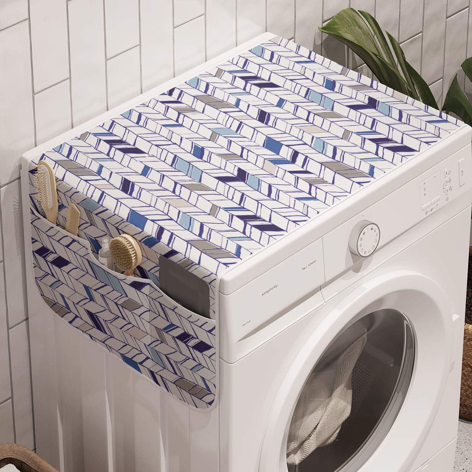 imageAmbesonne Romantic Microwave Oven Cover Heart Pattern Lovers Valentines Day Honeymoon Girls Doodle Design Water Resistant Organizer with Pockets for Kitchen 36 x 12 Orange WhiteViolet Blue White