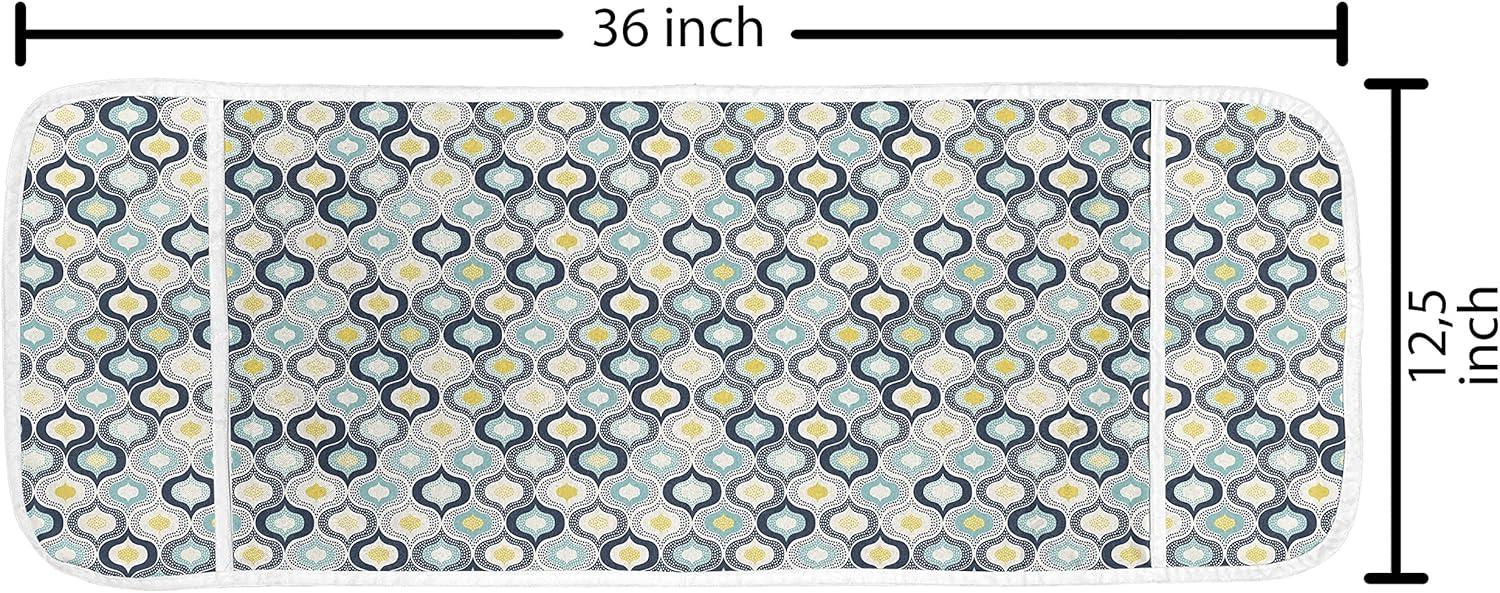 imageAmbesonne Romantic Microwave Oven Cover Heart Pattern Lovers Valentines Day Honeymoon Girls Doodle Design Water Resistant Organizer with Pockets for Kitchen 36 x 12 Orange WhiteBlue and White