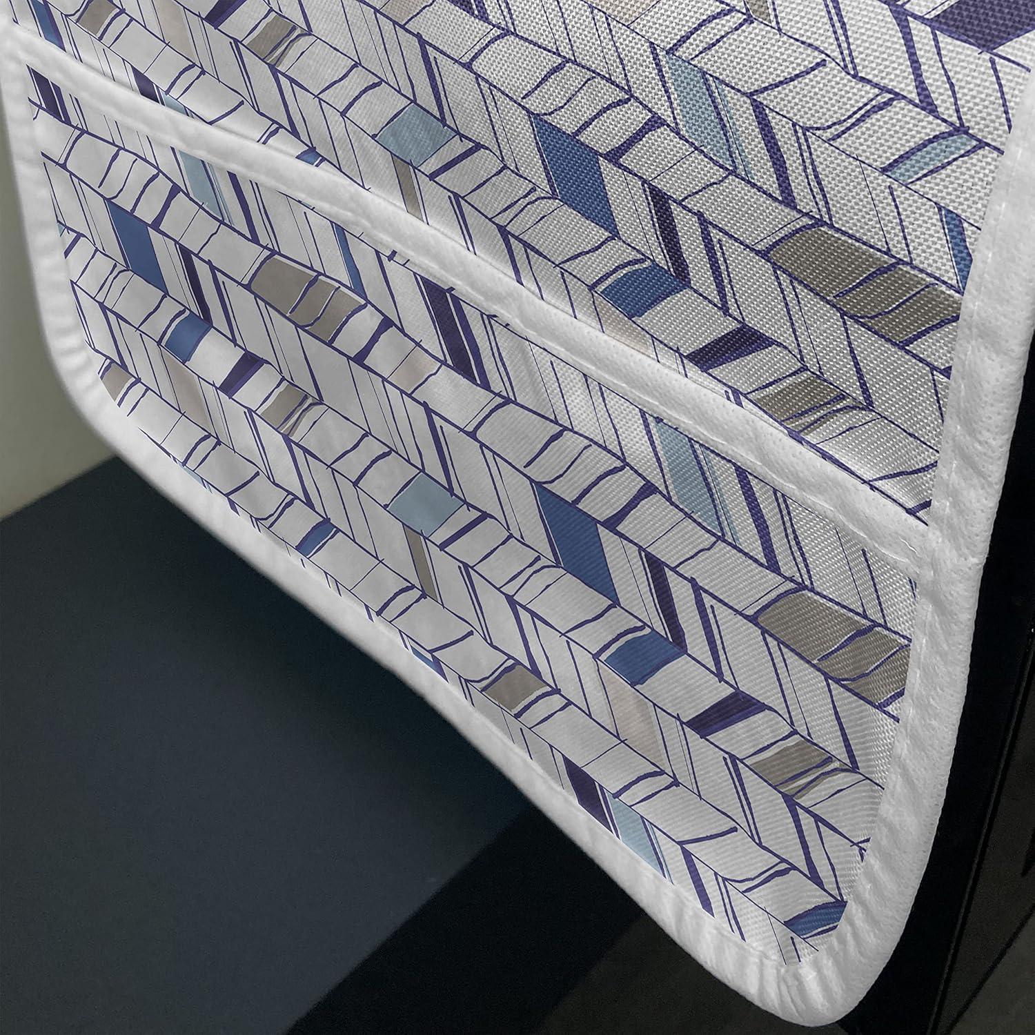 imageAmbesonne Romantic Microwave Oven Cover Heart Pattern Lovers Valentines Day Honeymoon Girls Doodle Design Water Resistant Organizer with Pockets for Kitchen 36 x 12 Orange WhiteViolet Blue White