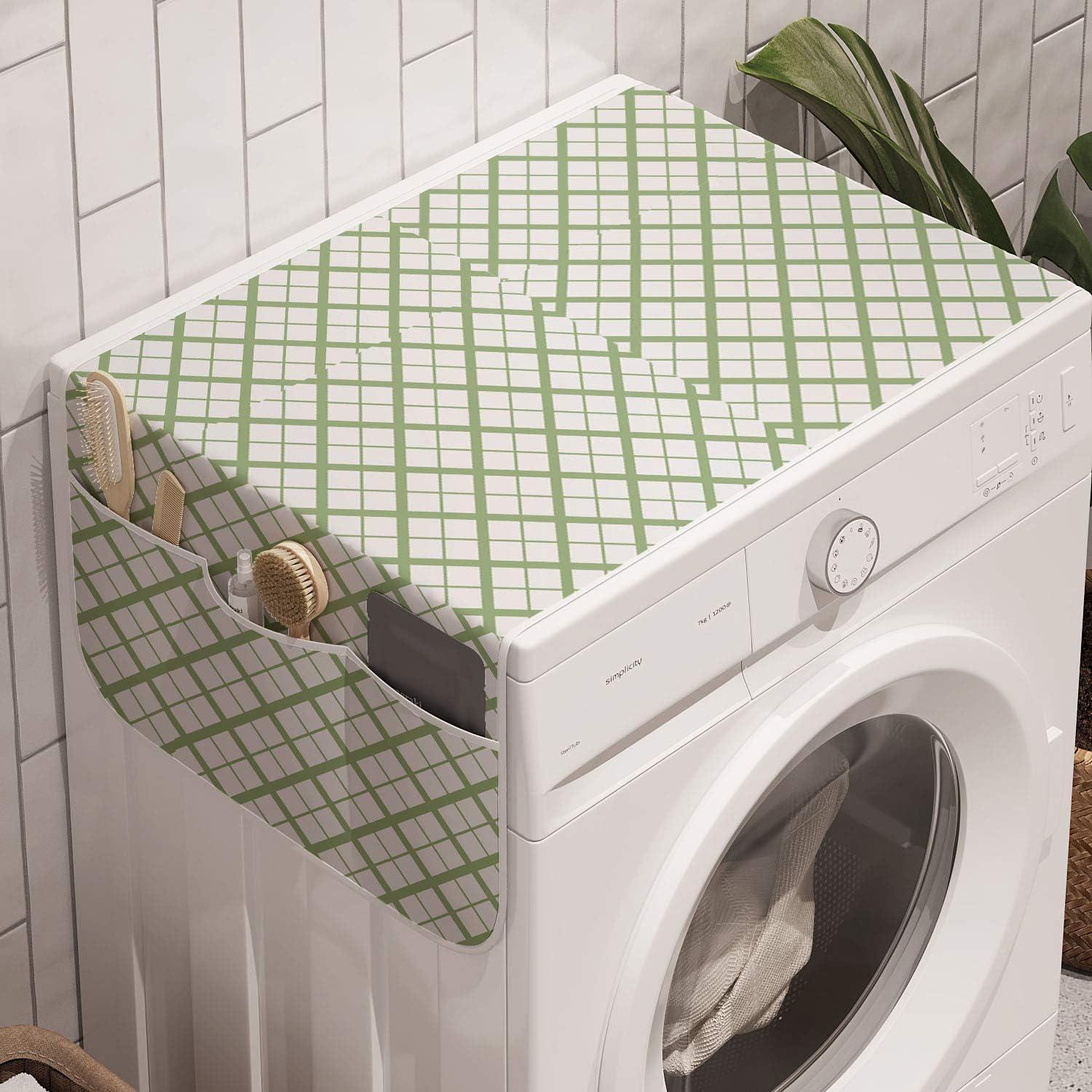 imageAmbesonne Romantic Microwave Oven Cover Heart Pattern Lovers Valentines Day Honeymoon Girls Doodle Design Water Resistant Organizer with Pockets for Kitchen 36 x 12 Orange WhitePistachio Green White
