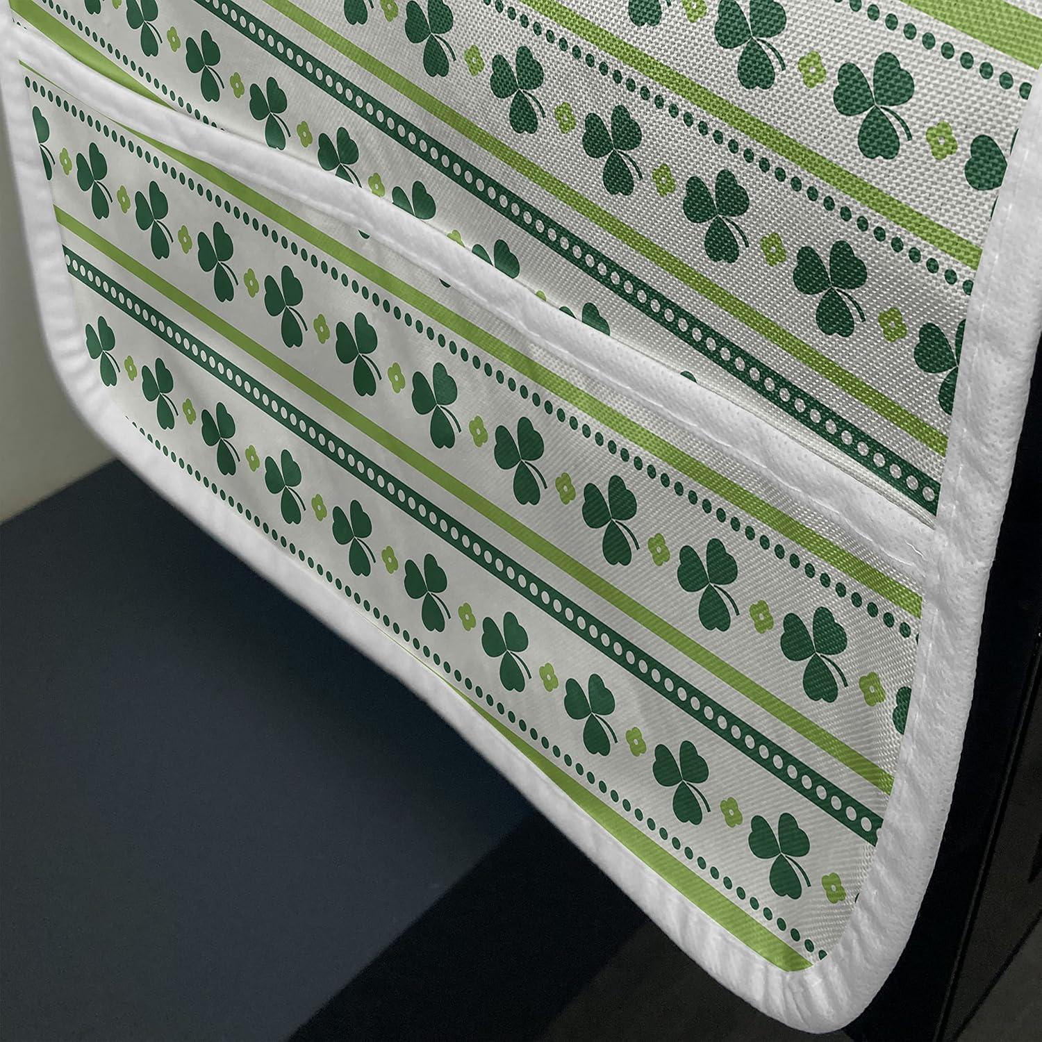 imageAmbesonne Romantic Microwave Oven Cover Heart Pattern Lovers Valentines Day Honeymoon Girls Doodle Design Water Resistant Organizer with Pockets for Kitchen 36 x 12 Orange WhiteLime Green Dark Green