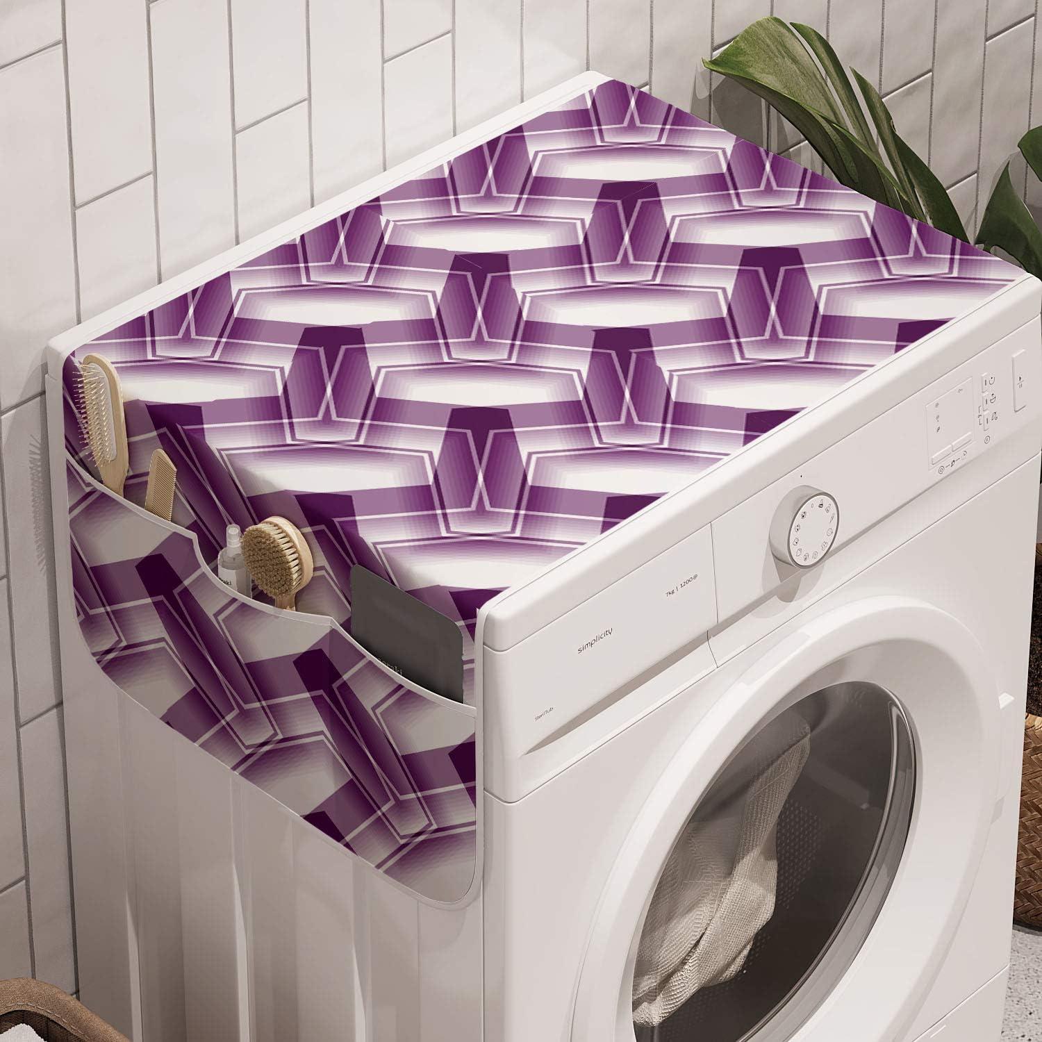 imageAmbesonne Romantic Microwave Oven Cover Heart Pattern Lovers Valentines Day Honeymoon Girls Doodle Design Water Resistant Organizer with Pockets for Kitchen 36 x 12 Orange WhiteViolet White