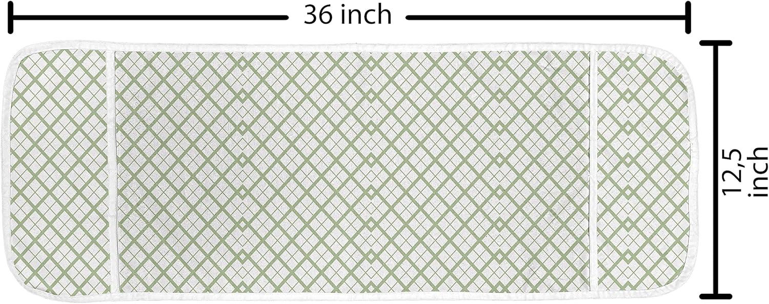 imageAmbesonne Romantic Microwave Oven Cover Heart Pattern Lovers Valentines Day Honeymoon Girls Doodle Design Water Resistant Organizer with Pockets for Kitchen 36 x 12 Orange WhitePistachio Green White