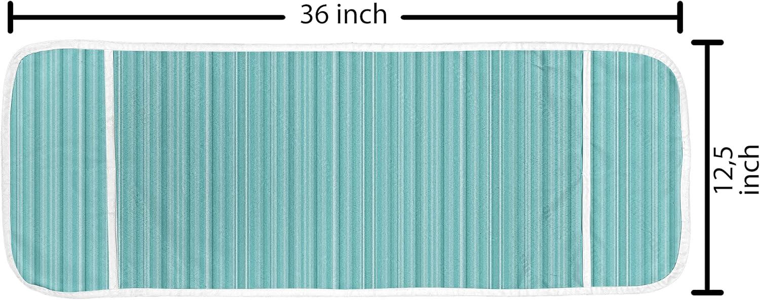 imageAmbesonne Romantic Microwave Oven Cover Heart Pattern Lovers Valentines Day Honeymoon Girls Doodle Design Water Resistant Organizer with Pockets for Kitchen 36 x 12 Orange WhiteTurquoise Pale Blue