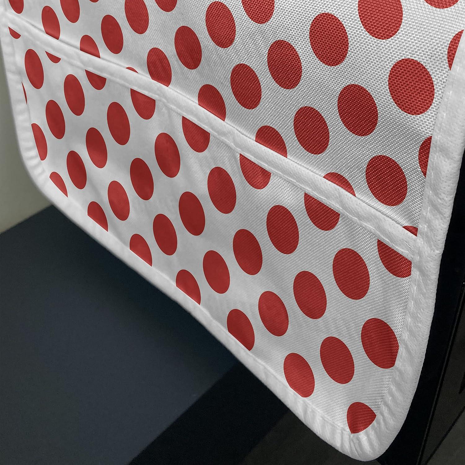 imageAmbesonne Romantic Microwave Oven Cover Heart Pattern Lovers Valentines Day Honeymoon Girls Doodle Design Water Resistant Organizer with Pockets for Kitchen 36 x 12 Orange WhiteVermilion White