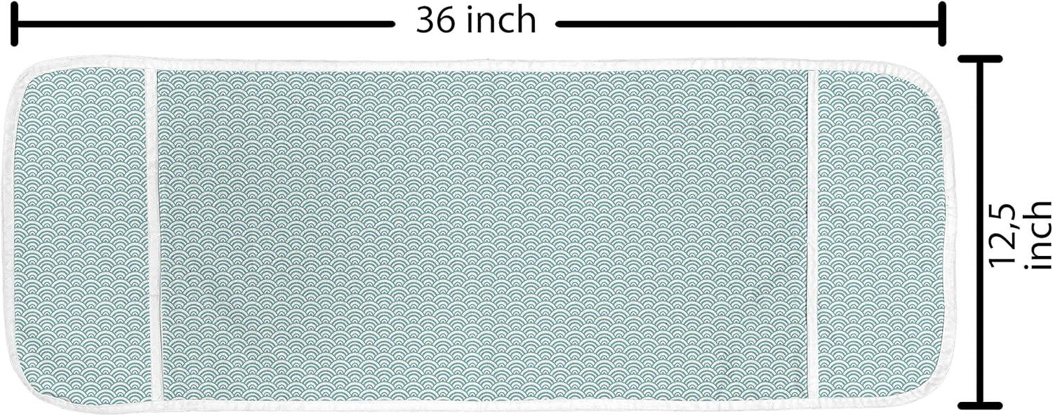 imageAmbesonne Romantic Microwave Oven Cover Heart Pattern Lovers Valentines Day Honeymoon Girls Doodle Design Water Resistant Organizer with Pockets for Kitchen 36 x 12 Orange WhiteSky Blue White