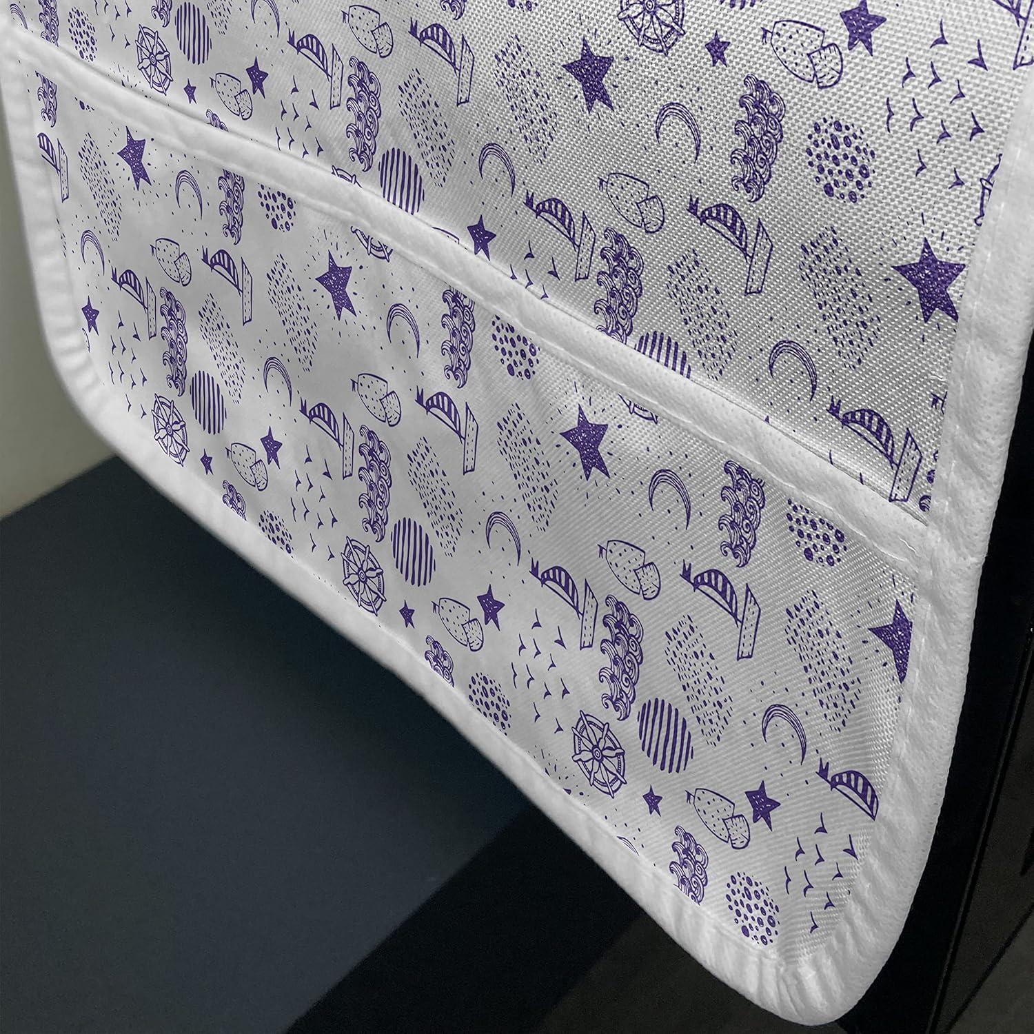 imageAmbesonne Romantic Microwave Oven Cover Heart Pattern Lovers Valentines Day Honeymoon Girls Doodle Design Water Resistant Organizer with Pockets for Kitchen 36 x 12 Orange WhitePurple