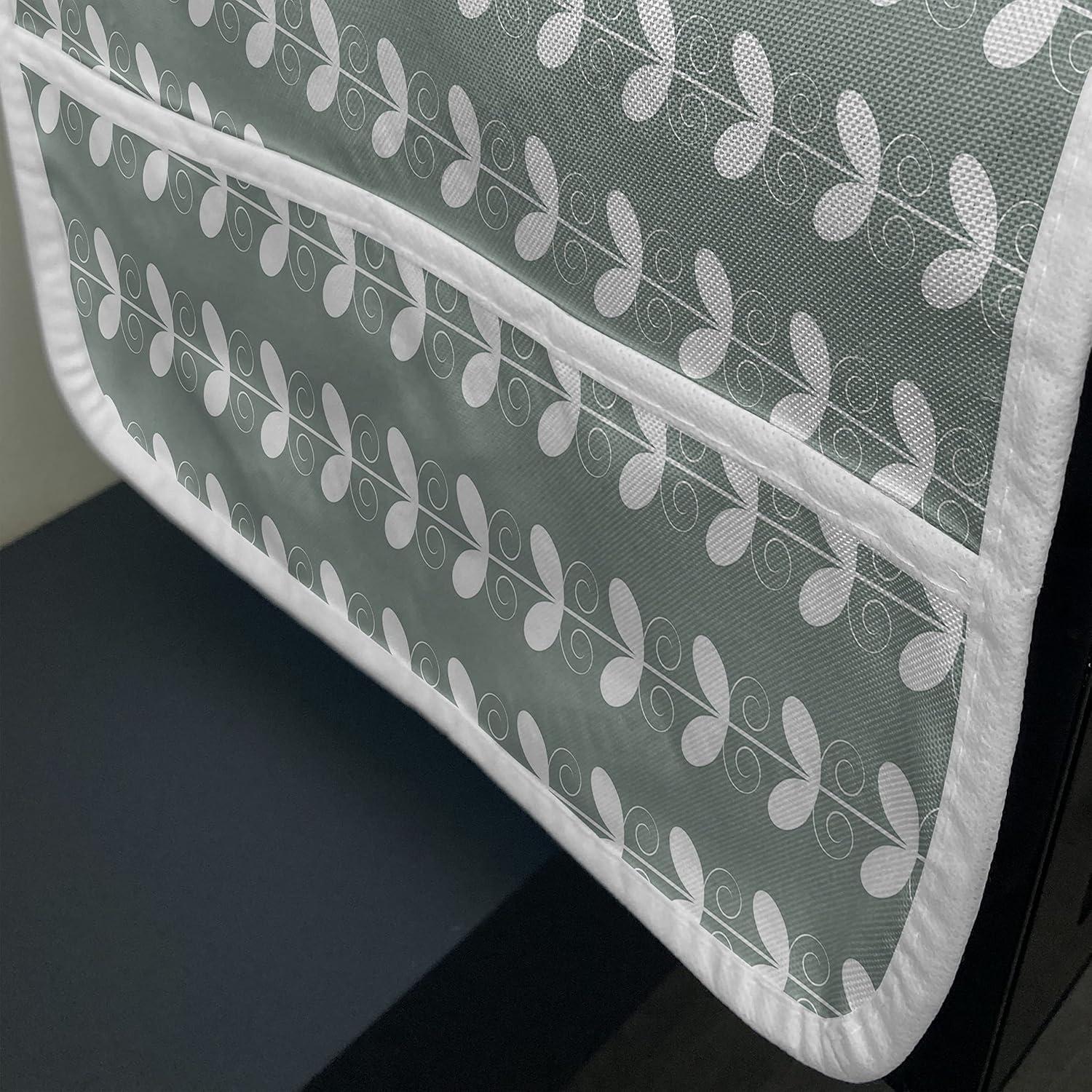 imageAmbesonne Romantic Microwave Oven Cover Heart Pattern Lovers Valentines Day Honeymoon Girls Doodle Design Water Resistant Organizer with Pockets for Kitchen 36 x 12 Orange WhitePale Sage Green White