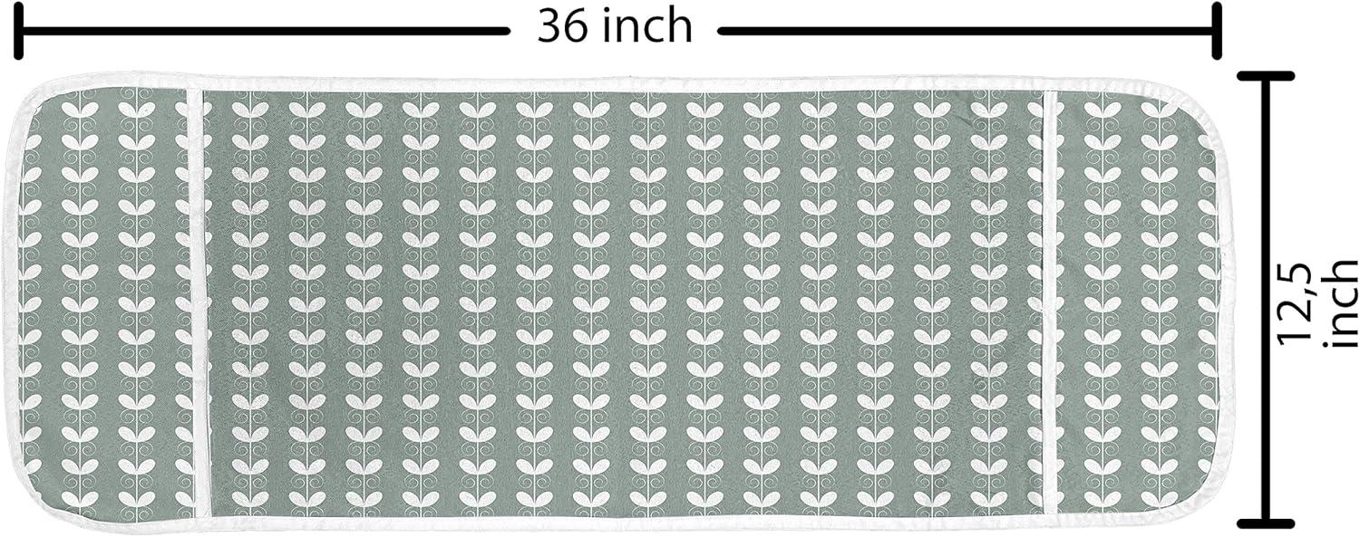 imageAmbesonne Romantic Microwave Oven Cover Heart Pattern Lovers Valentines Day Honeymoon Girls Doodle Design Water Resistant Organizer with Pockets for Kitchen 36 x 12 Orange WhitePale Sage Green White