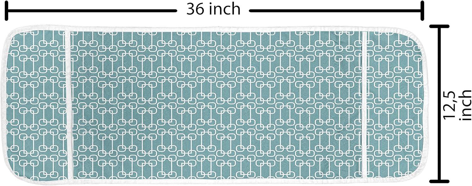 imageAmbesonne Romantic Microwave Oven Cover Heart Pattern Lovers Valentines Day Honeymoon Girls Doodle Design Water Resistant Organizer with Pockets for Kitchen 36 x 12 Orange WhitePetrol Blue and White