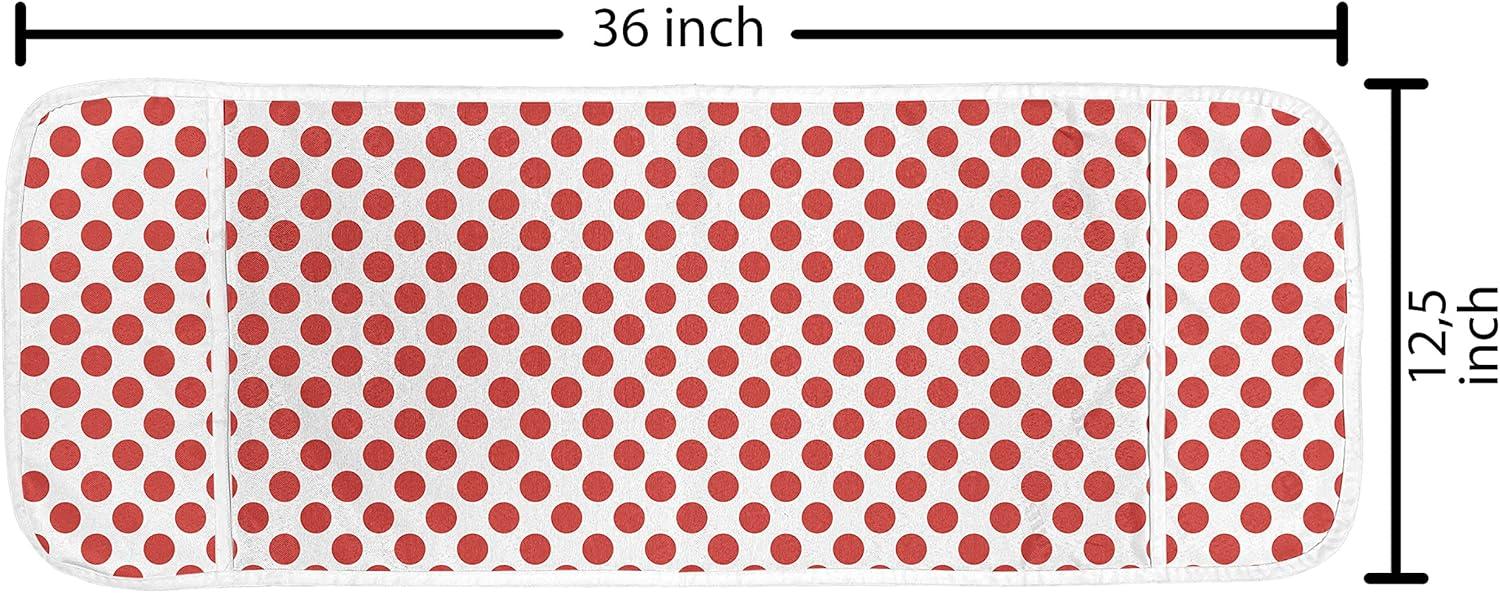 imageAmbesonne Romantic Microwave Oven Cover Heart Pattern Lovers Valentines Day Honeymoon Girls Doodle Design Water Resistant Organizer with Pockets for Kitchen 36 x 12 Orange WhiteVermilion White