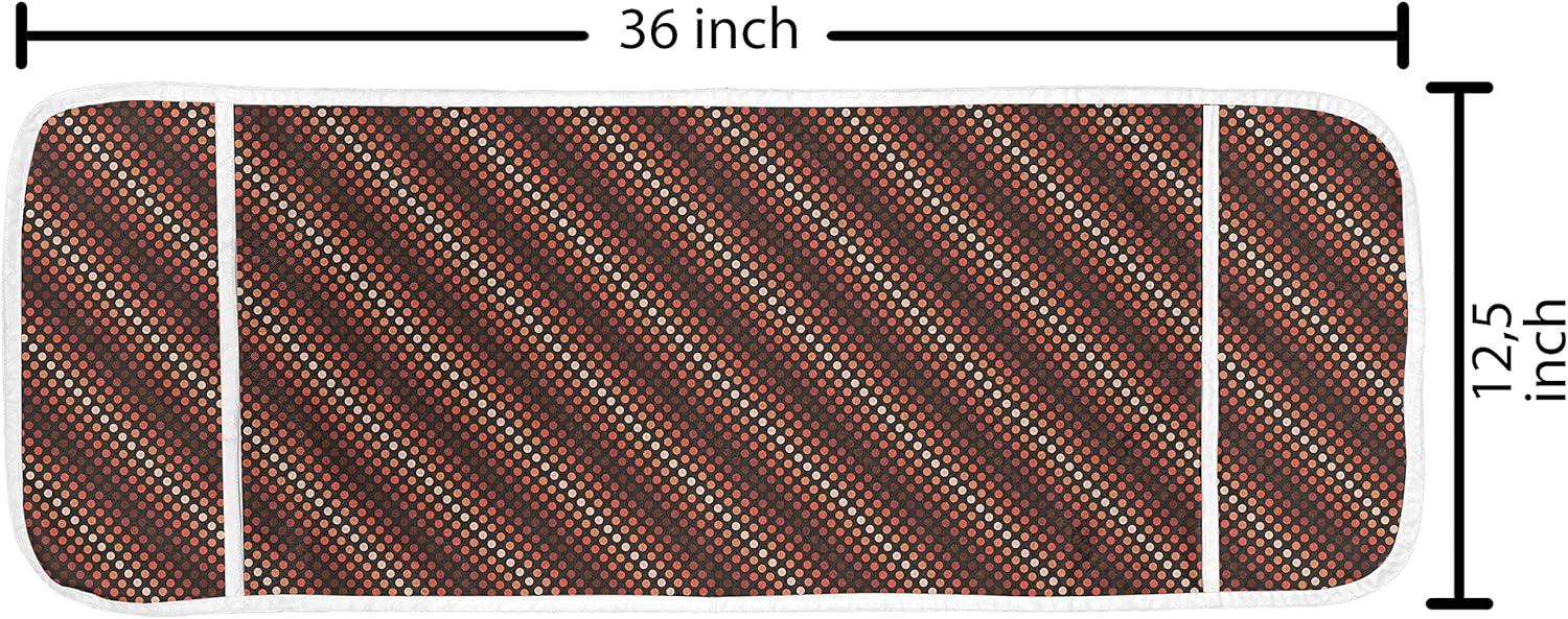 imageAmbesonne Romantic Microwave Oven Cover Heart Pattern Lovers Valentines Day Honeymoon Girls Doodle Design Water Resistant Organizer with Pockets for Kitchen 36 x 12 Orange WhiteDark Brown Vermilion