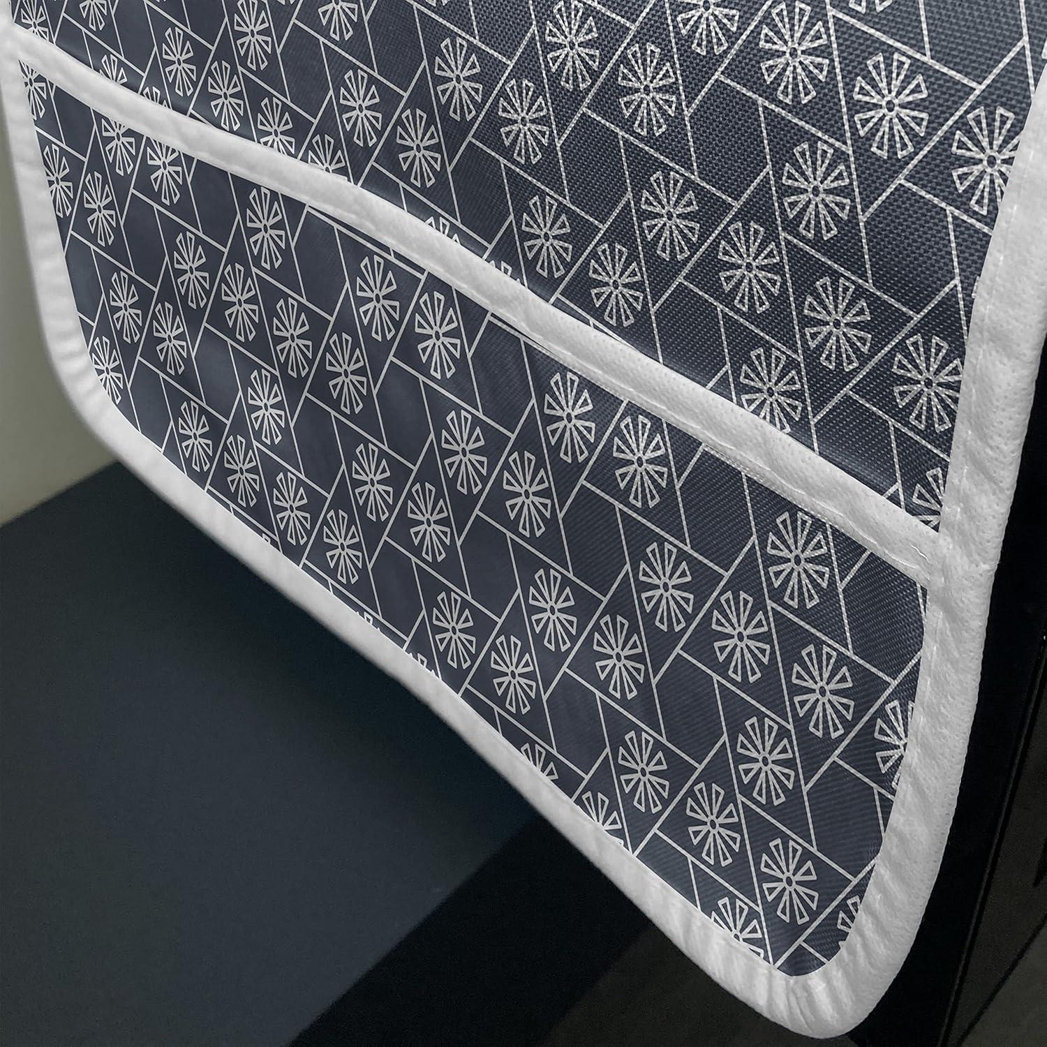 imageAmbesonne Romantic Microwave Oven Cover Heart Pattern Lovers Valentines Day Honeymoon Girls Doodle Design Water Resistant Organizer with Pockets for Kitchen 36 x 12 Orange WhiteCharcoal Grey Dark Blue