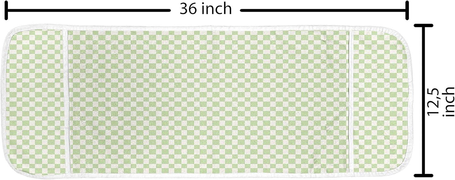 imageAmbesonne Romantic Microwave Oven Cover Heart Pattern Lovers Valentines Day Honeymoon Girls Doodle Design Water Resistant Organizer with Pockets for Kitchen 36 x 12 Orange WhiteLime Green White