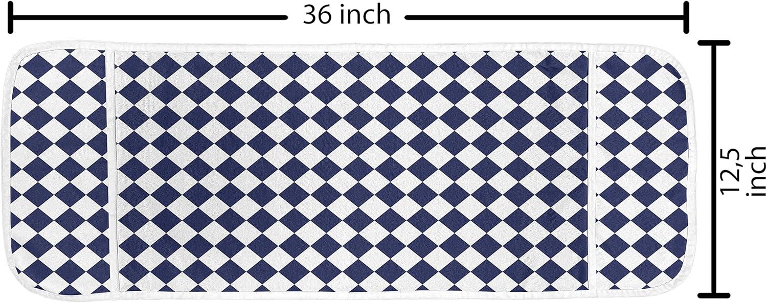 imageAmbesonne Romantic Microwave Oven Cover Heart Pattern Lovers Valentines Day Honeymoon Girls Doodle Design Water Resistant Organizer with Pockets for Kitchen 36 x 12 Orange WhiteNavy Blue and White
