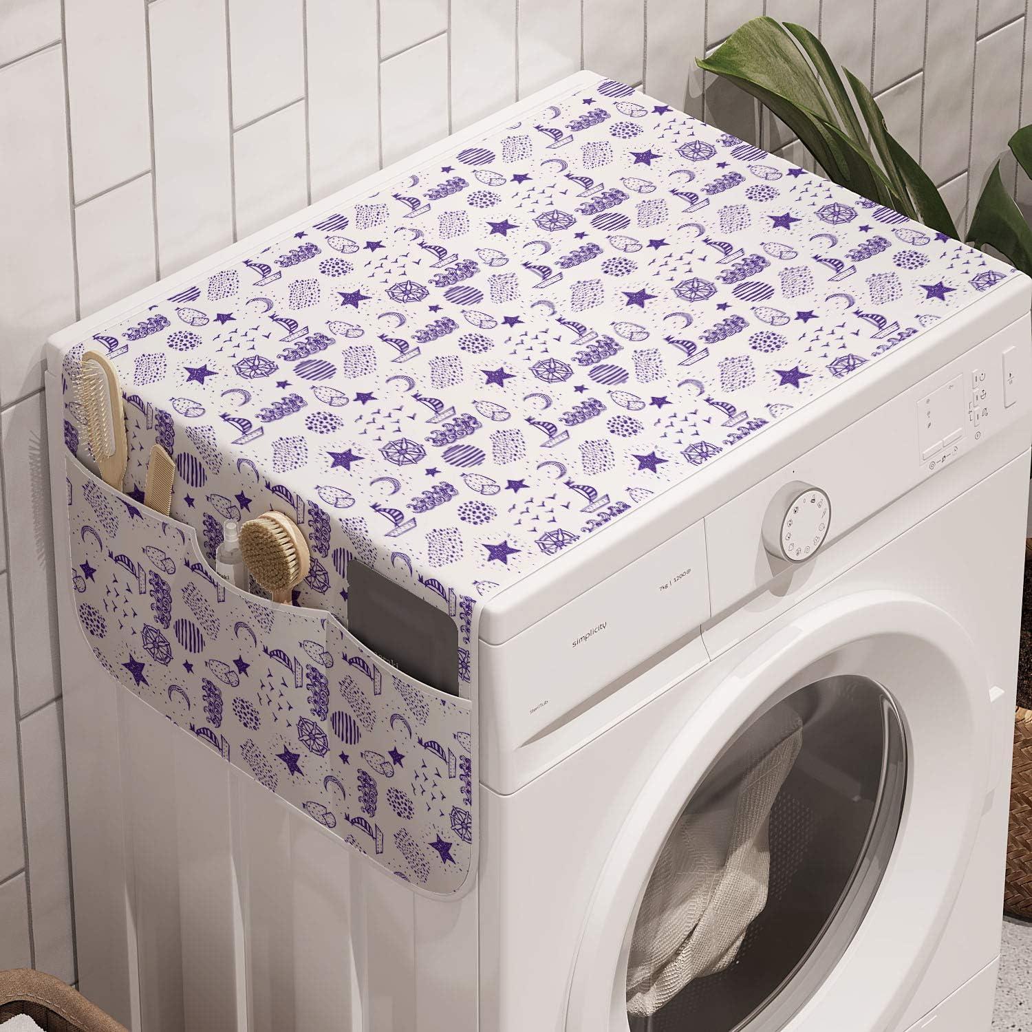 imageAmbesonne Romantic Microwave Oven Cover Heart Pattern Lovers Valentines Day Honeymoon Girls Doodle Design Water Resistant Organizer with Pockets for Kitchen 36 x 12 Orange WhitePurple