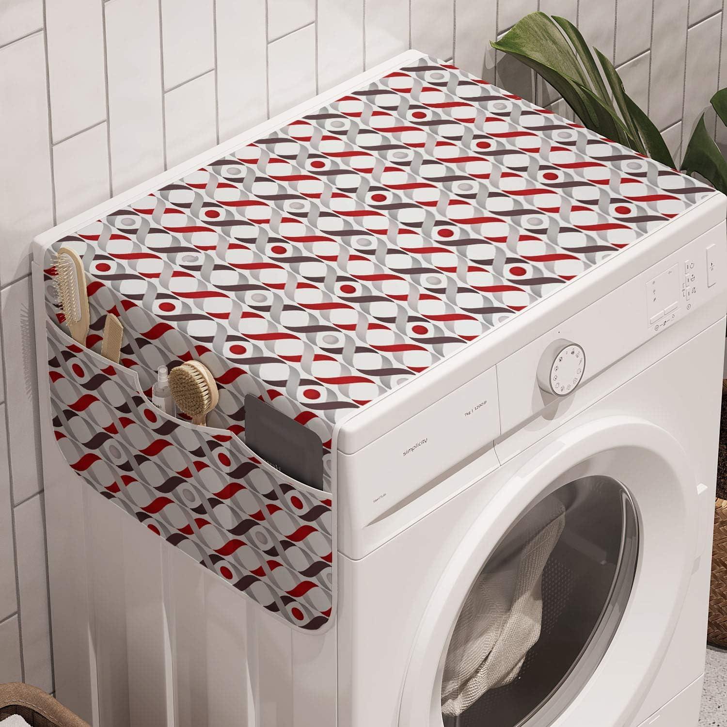 imageAmbesonne Romantic Microwave Oven Cover Valentines Day Style Rose Composition Love in Pastel Colors Water Resistant Organizer with Pockets for Kitchen 36 x 12 Aqua Dark Coral BeigeDimgrey Pale Grey Red