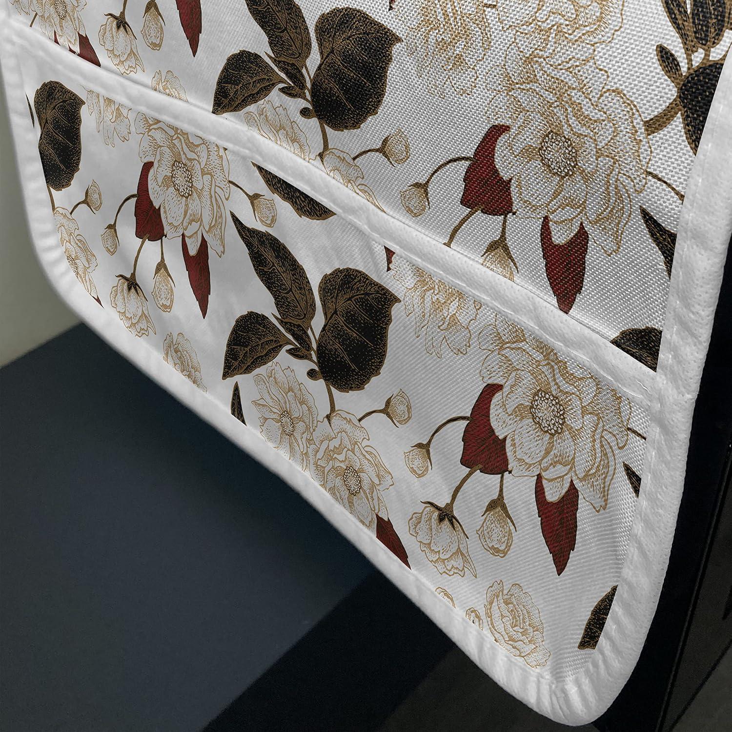 imageAmbesonne Romantic Microwave Oven Cover Valentines Day Style Rose Composition Love in Pastel Colors Water Resistant Organizer with Pockets for Kitchen 36 x 12 Aqua Dark Coral BeigeDark Brown Burgundy