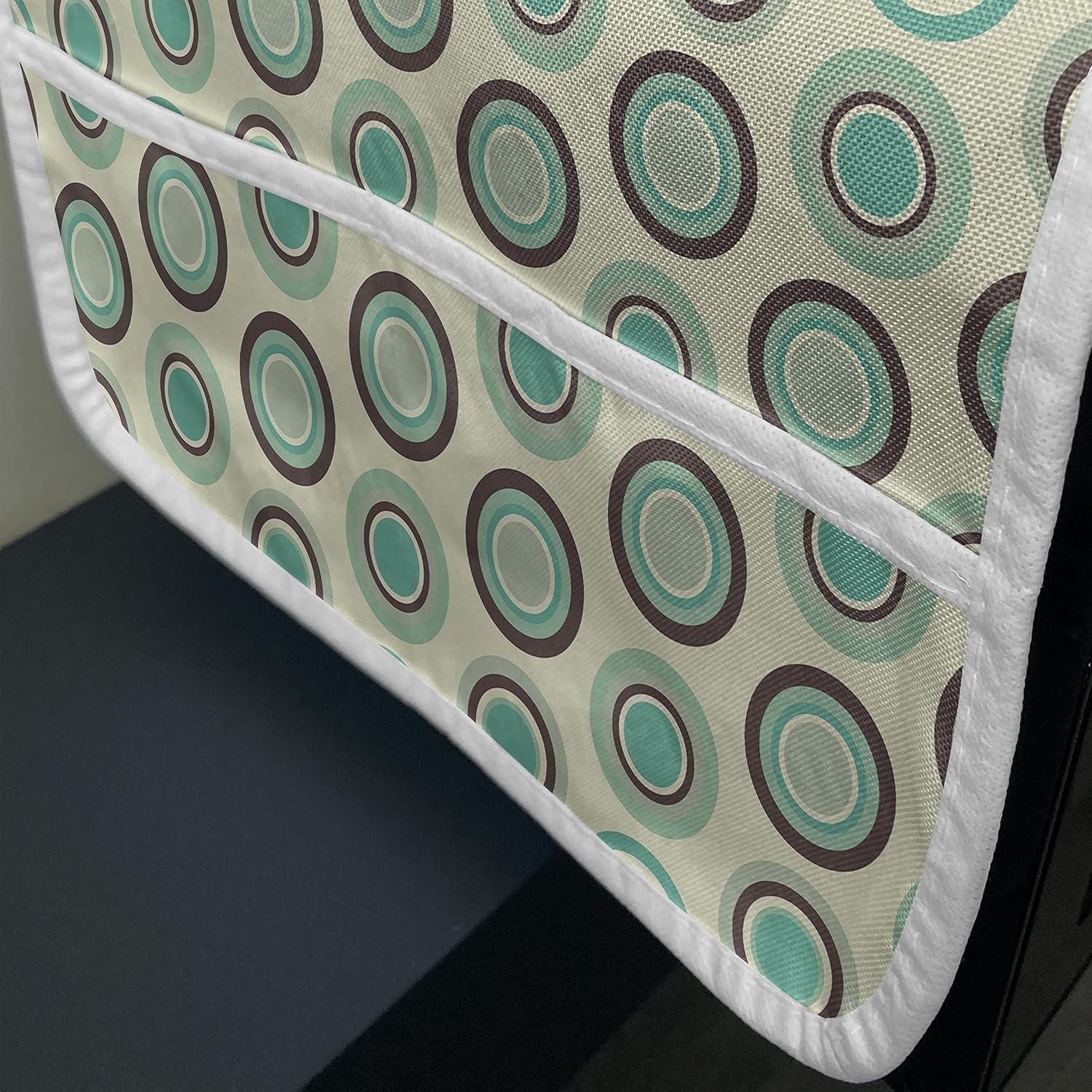 imageAmbesonne Romantic Microwave Oven Cover Valentines Day Style Rose Composition Love in Pastel Colors Water Resistant Organizer with Pockets for Kitchen 36 x 12 Aqua Dark Coral BeigeDark Taupe Mint Green