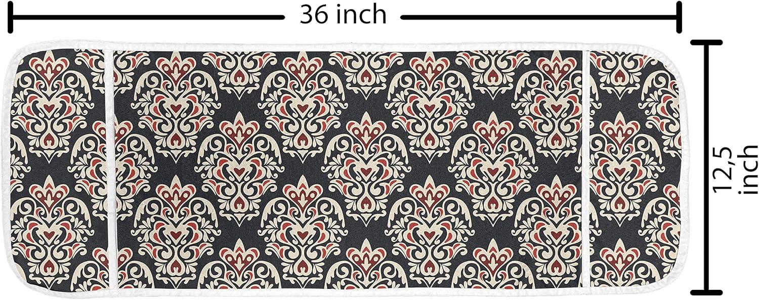 imageAmbesonne Romantic Microwave Oven Cover Valentines Day Style Rose Composition Love in Pastel Colors Water Resistant Organizer with Pockets for Kitchen 36 x 12 Aqua Dark Coral BeigeBlack Cream Red